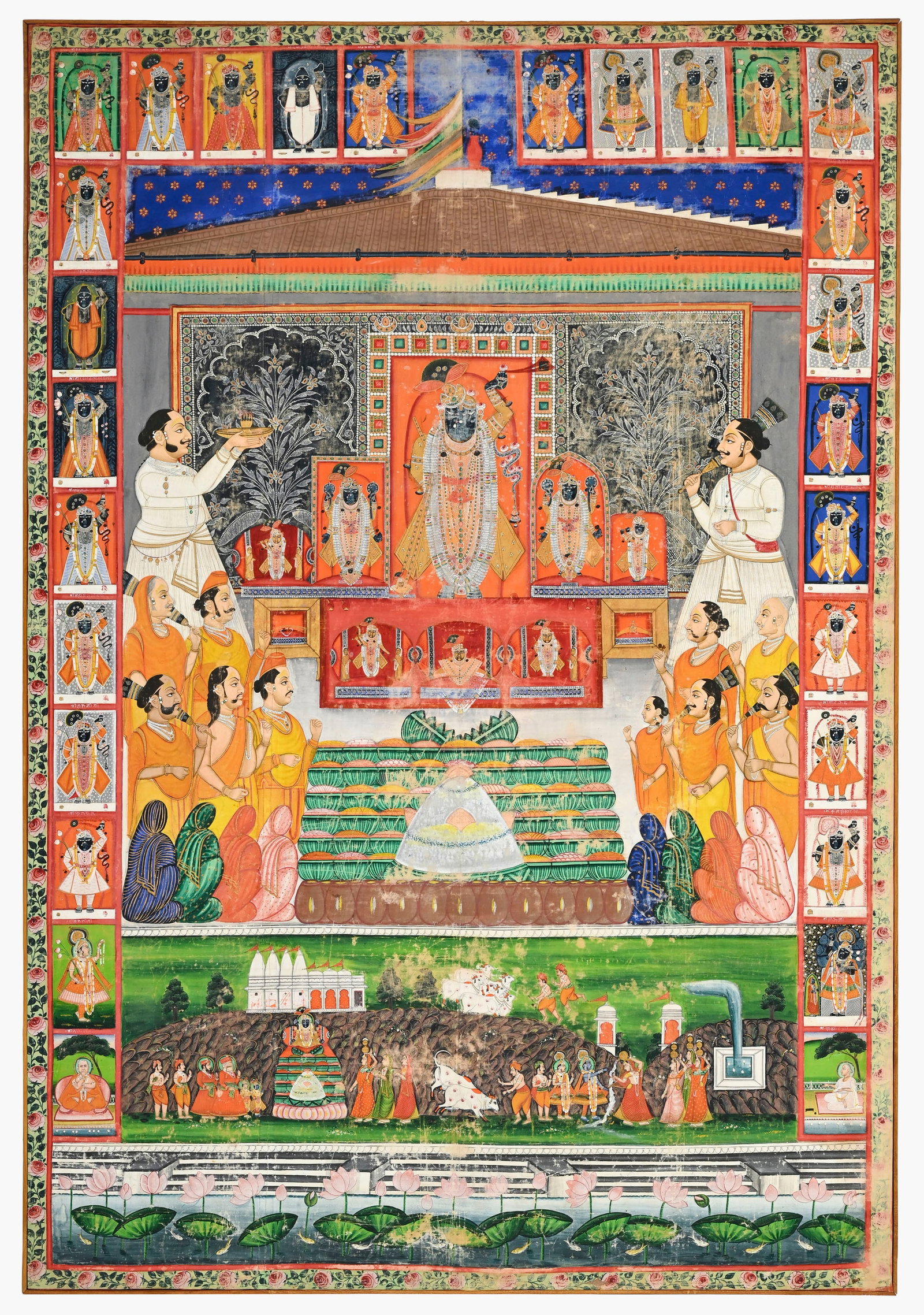 Grand Picchvai (peinture sur coton) de l'Annakuta, Rajasthan, probablement mi-fin XIXe s., 179,5x123 (1 of 5)