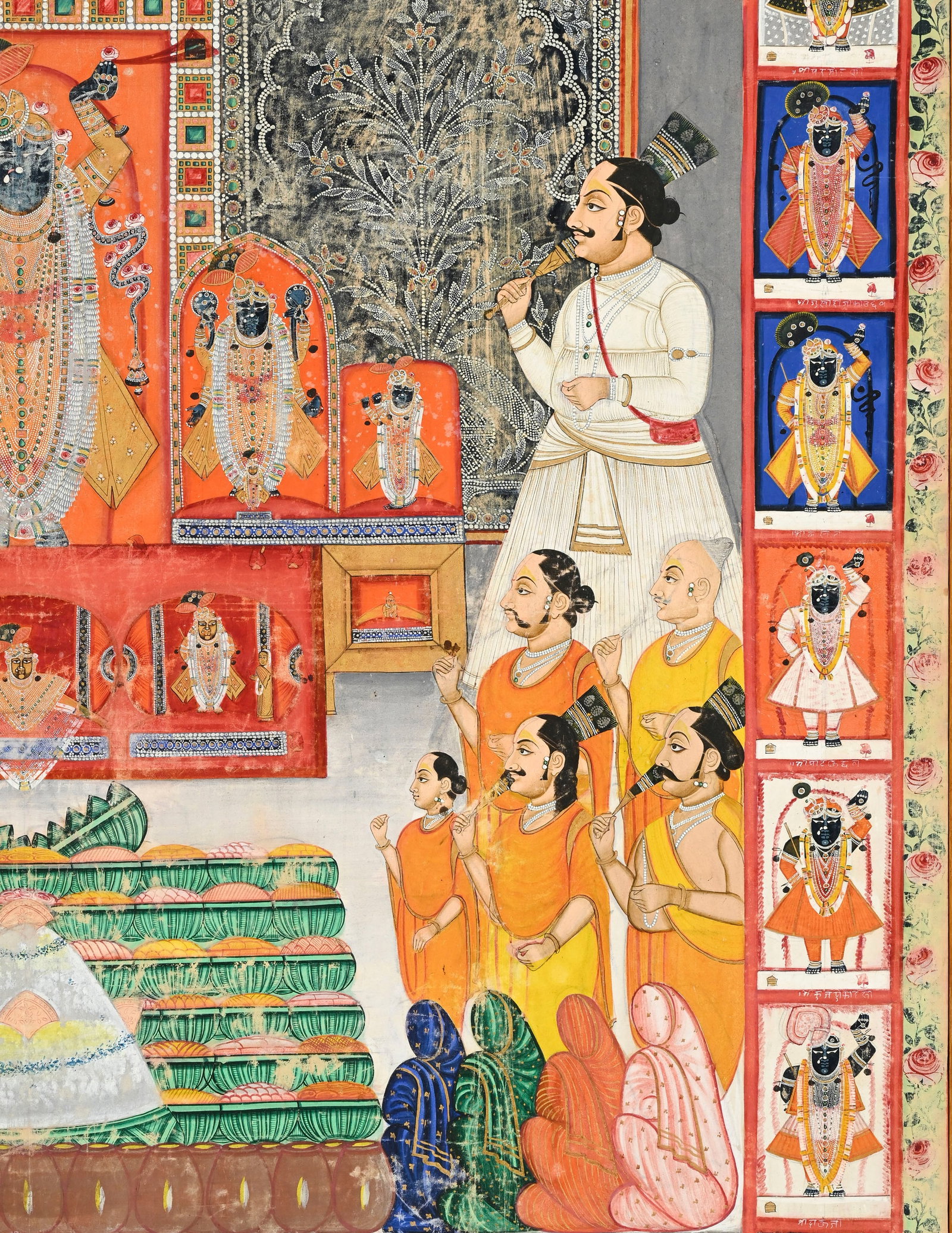 Grand Picchvai (peinture sur coton) de l'Annakuta, Rajasthan, probablement mi-fin XIXe s., 179,5x123 - 4