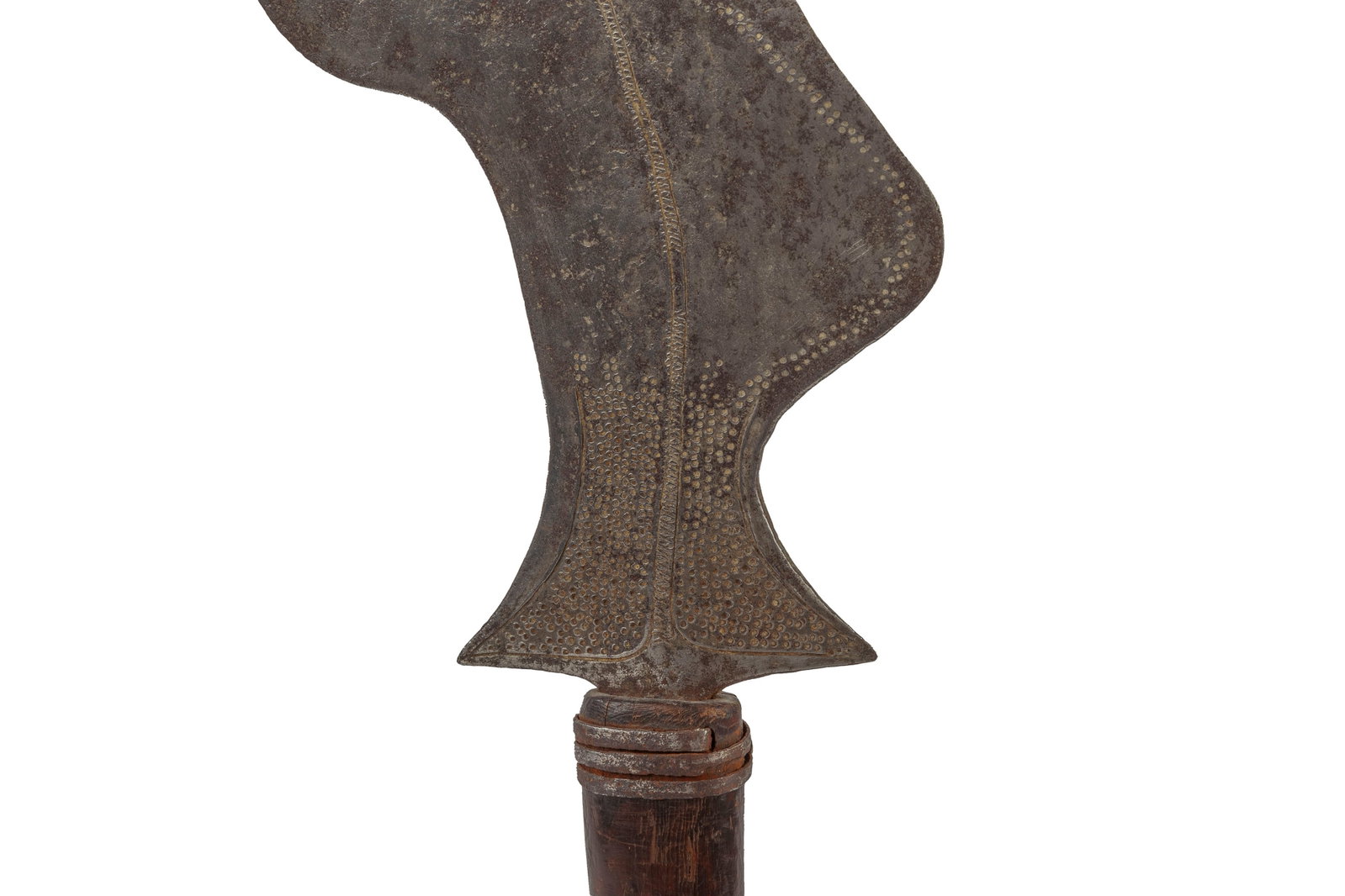 Couteau rituel Momvu, lame discoïdale à décor en pointillé incisé, long man - 3