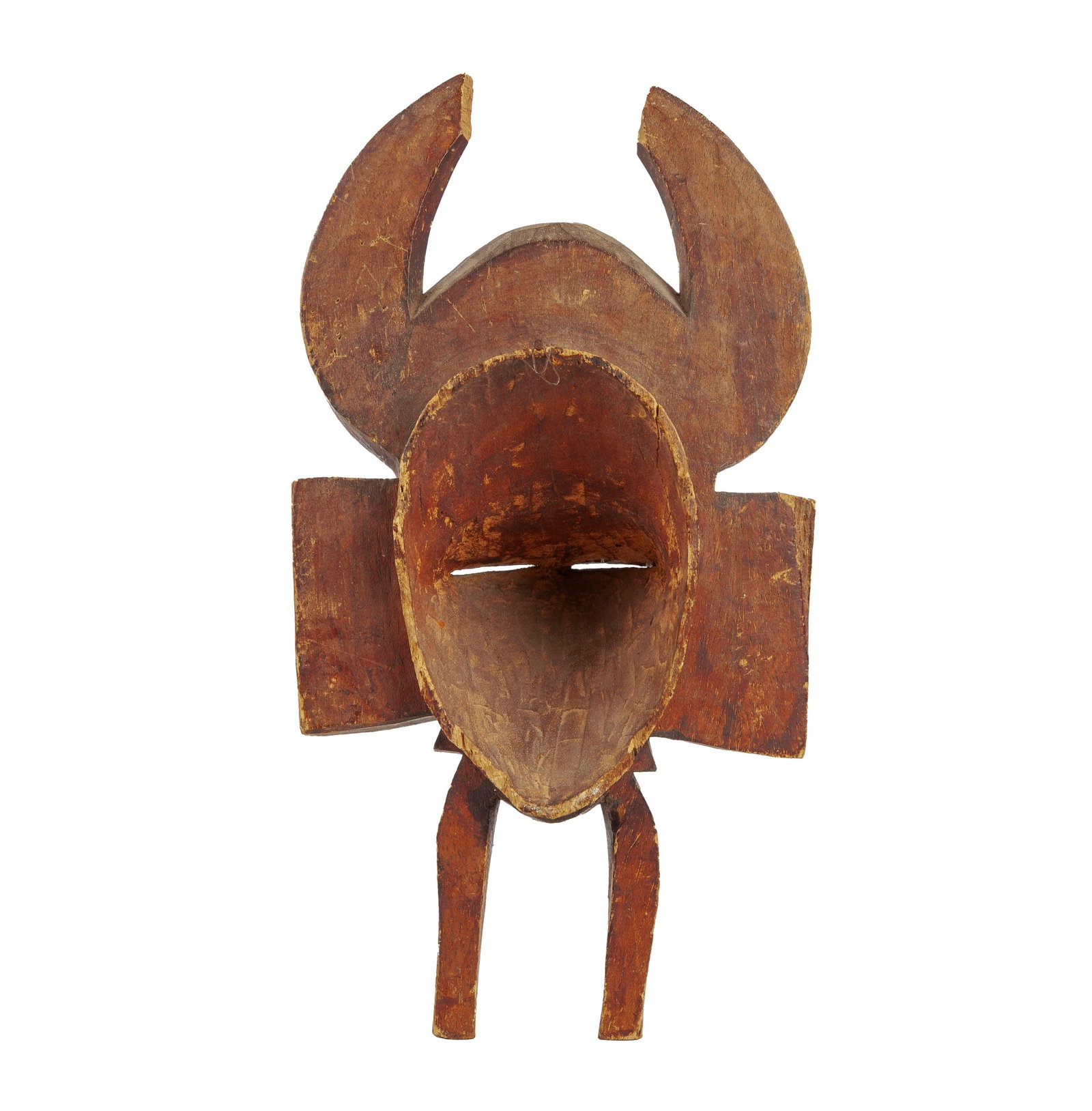 Masque décoratif dans le style des Sénoufos de Côte d'Ivoire, bois à patine noir - 3