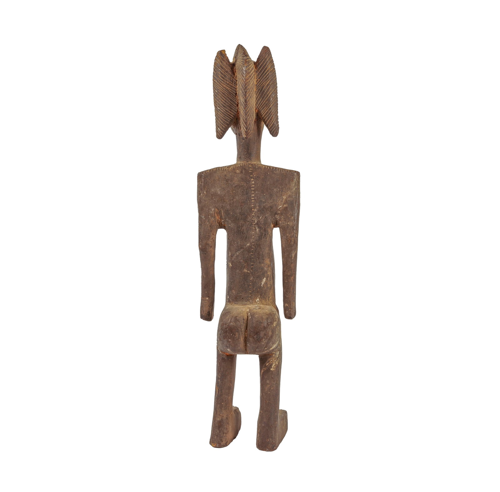 Statue féminine Bambara, bois à patine brun-gris, aux seins et fessier proéminents, s - 4