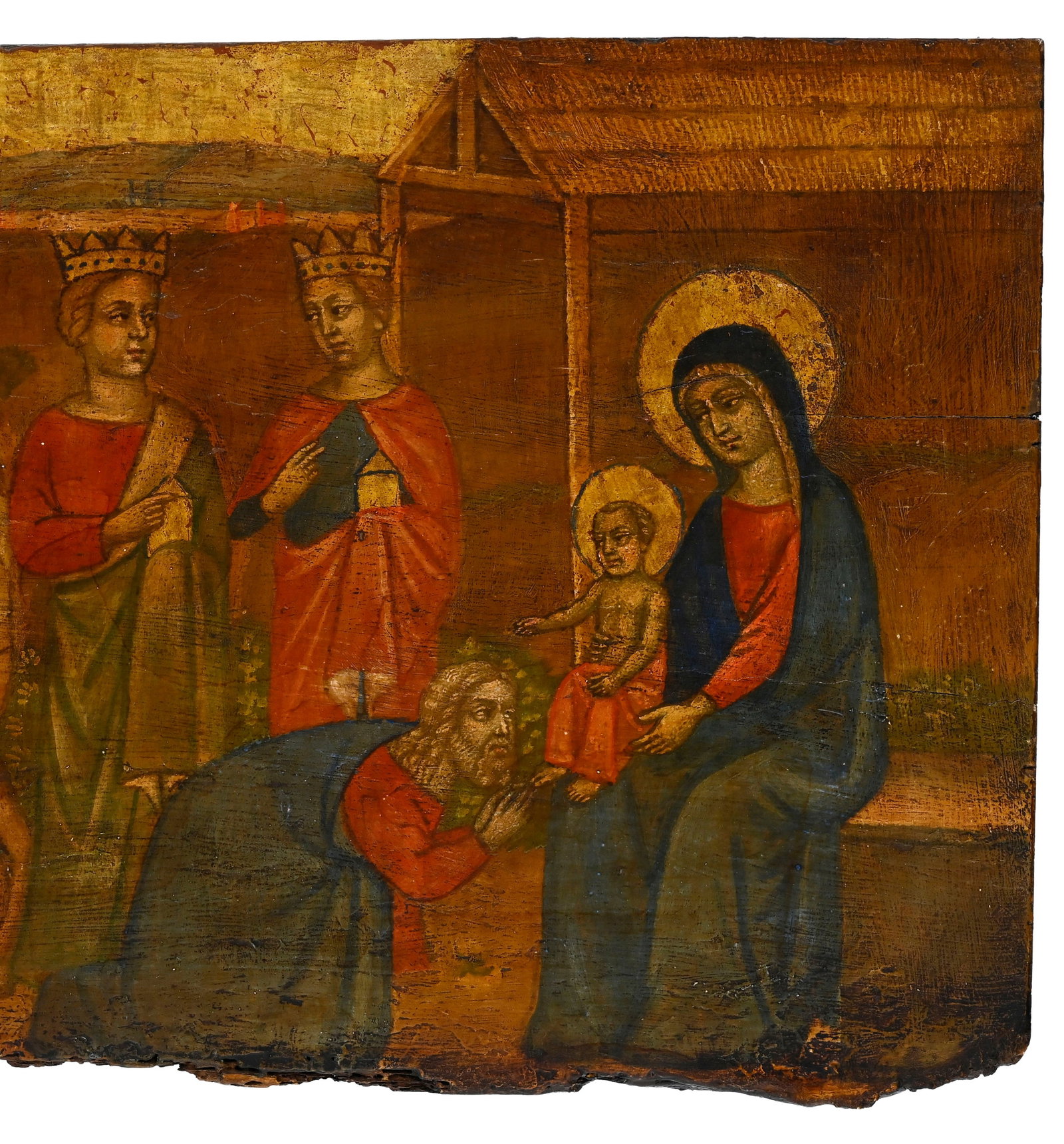 Adoration des trois rois mages, icône sur panneau polychrome et doré, dans le style Veneto - 2