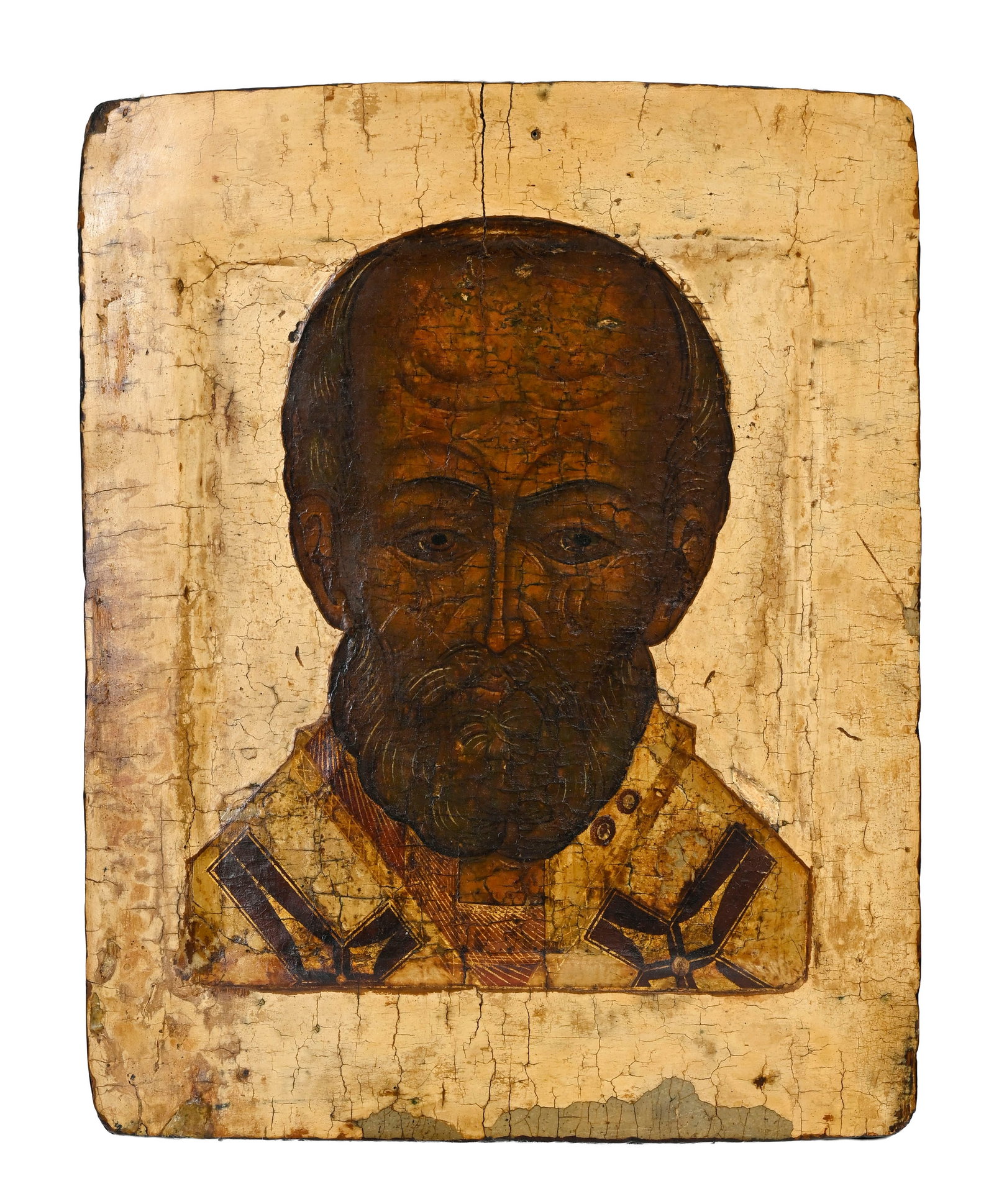 Saint Nicolas, icône sur panneau, Russie XVIe s., 26x21 cm (1 of 2)