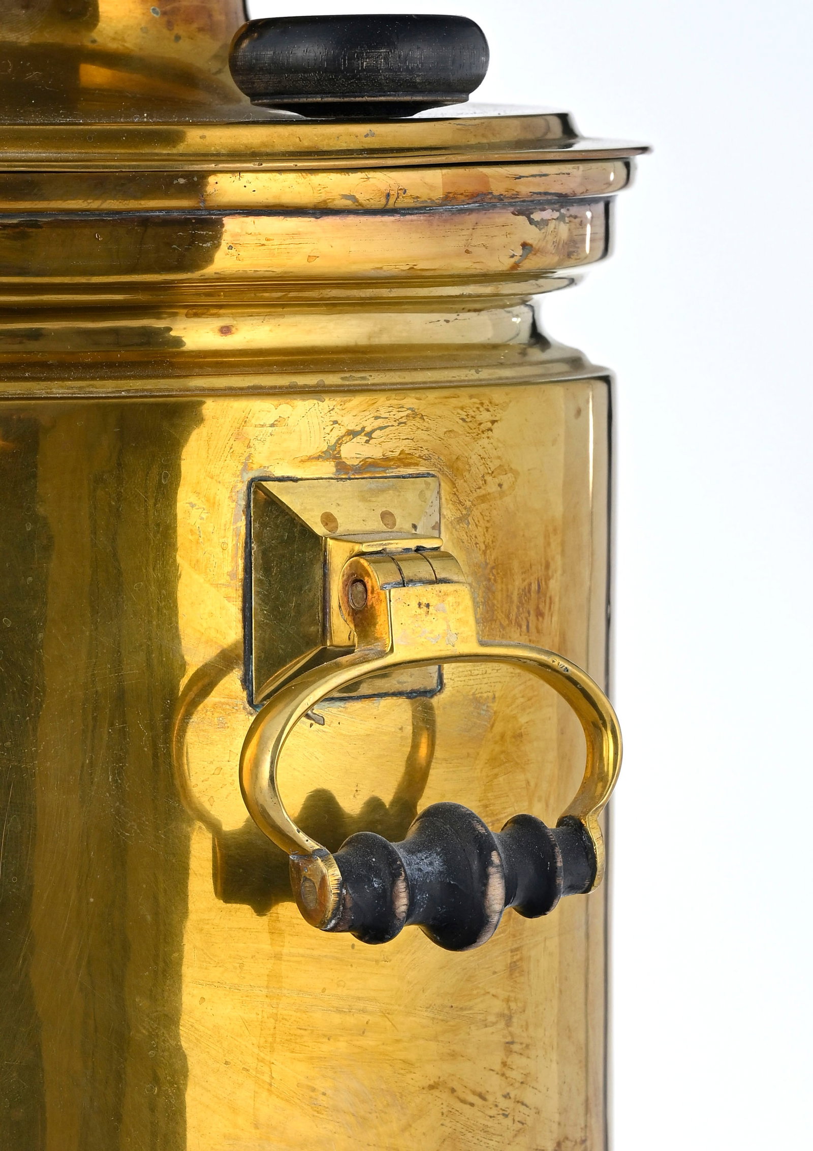 Samovar en laiton, Batasheva, Toula début XXe s., avec son cheminée, plateau et bol post&# - 4