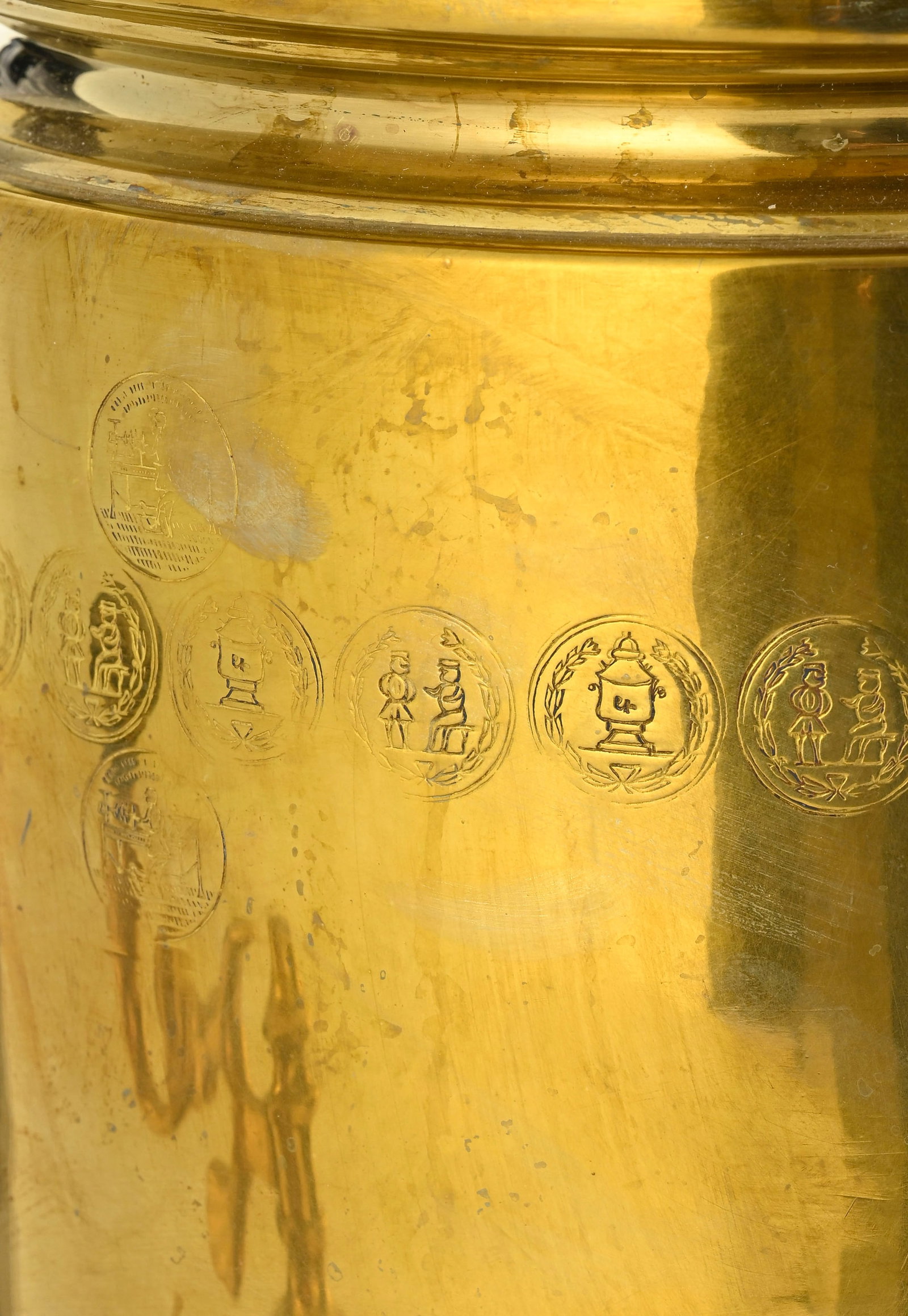 Samovar en laiton, Batasheva, Toula début XXe s., avec son cheminée, plateau et bol post&# - 5