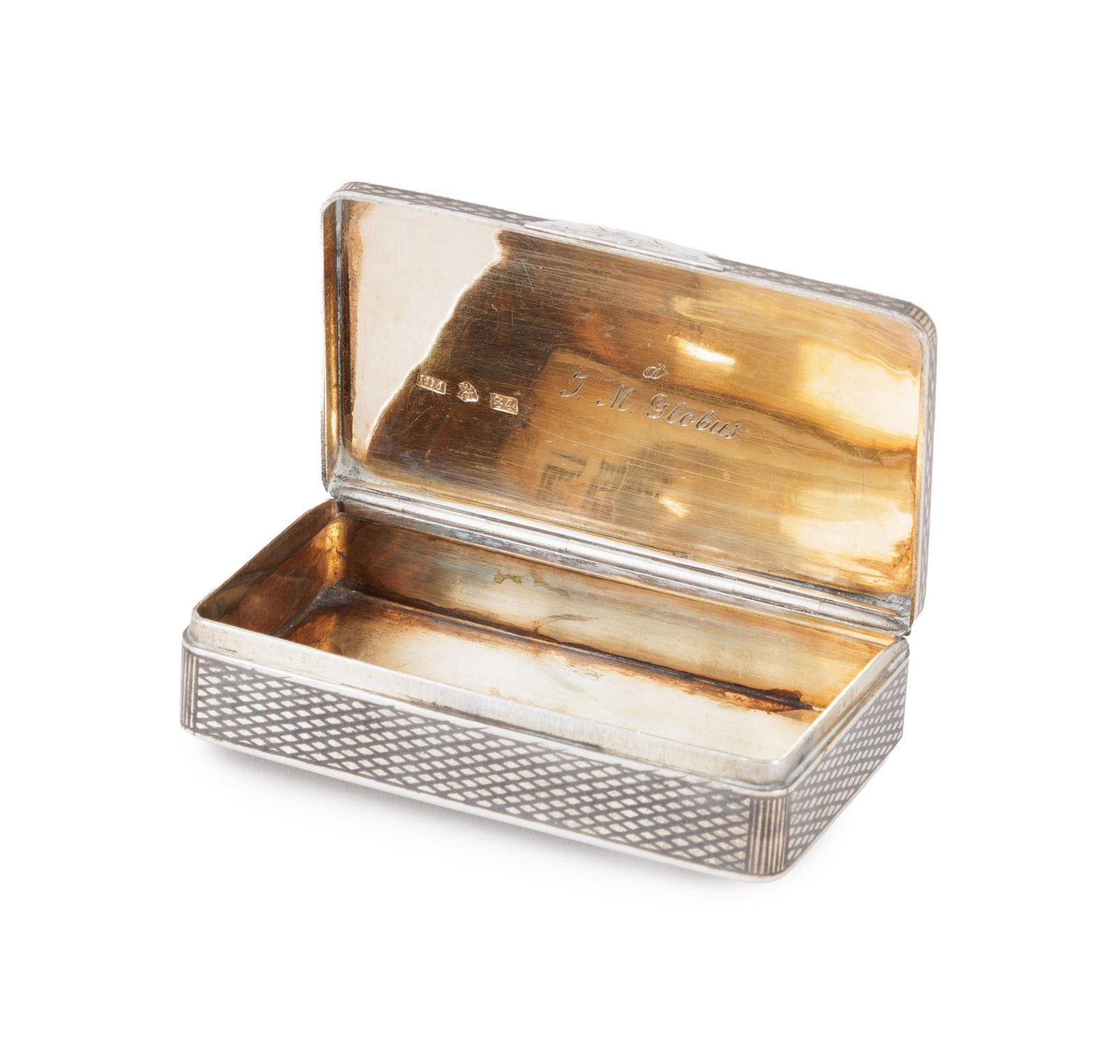 Ensemble de 3 boîte en argent niellé, Russie XIXe s., dont une au décor d'un troï - 6