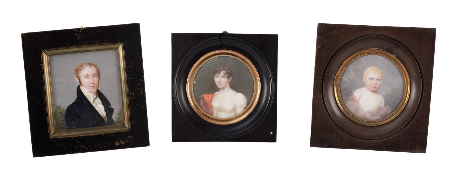 Ecole suisse, La famille Blondel, XIXe s., 3 portraits en miniature: Monsieur et Madame Denis Blonde (1 of 7)