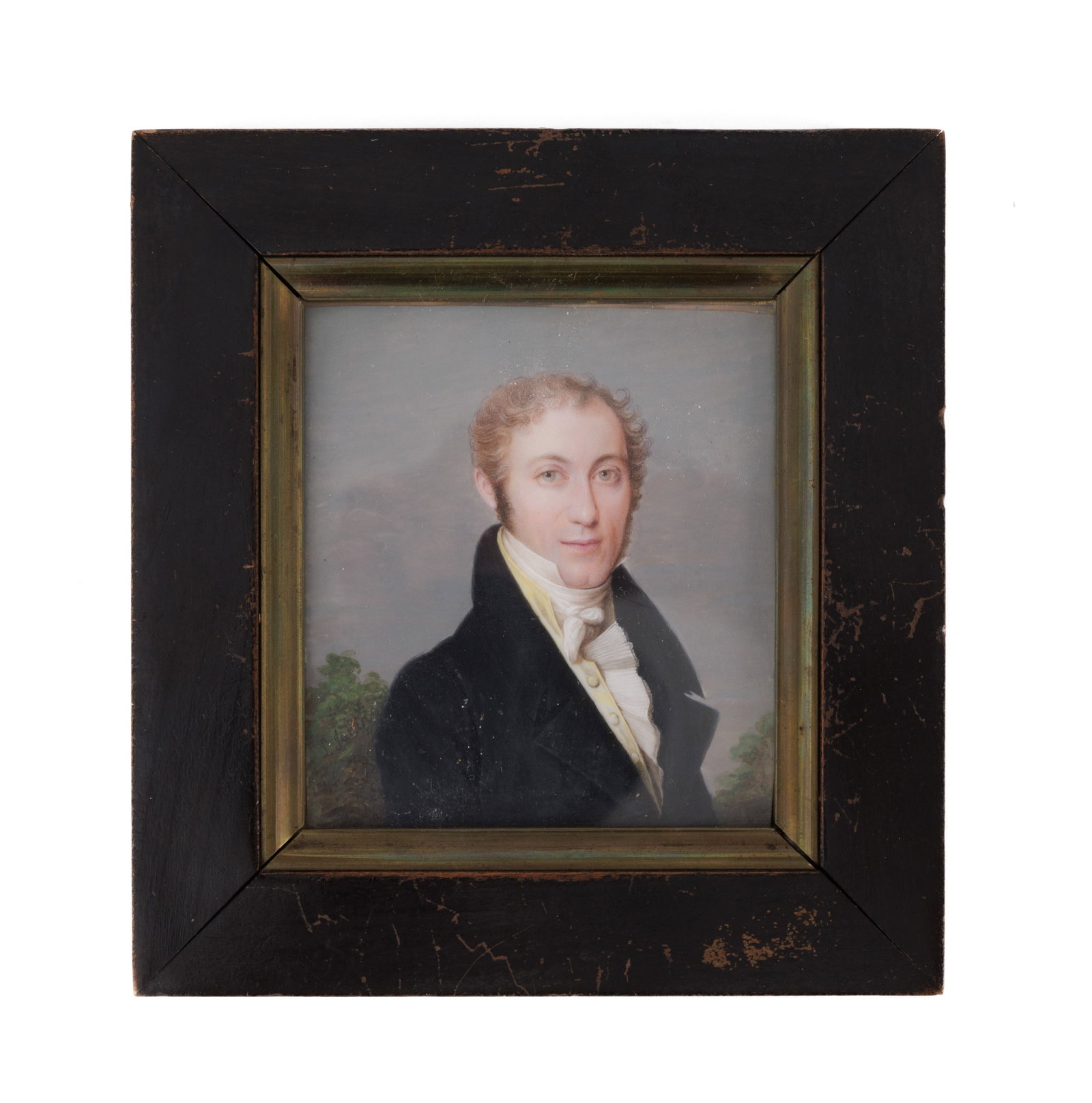Ecole suisse, La famille Blondel, XIXe s., 3 portraits en miniature: Monsieur et Madame Denis Blonde - 2