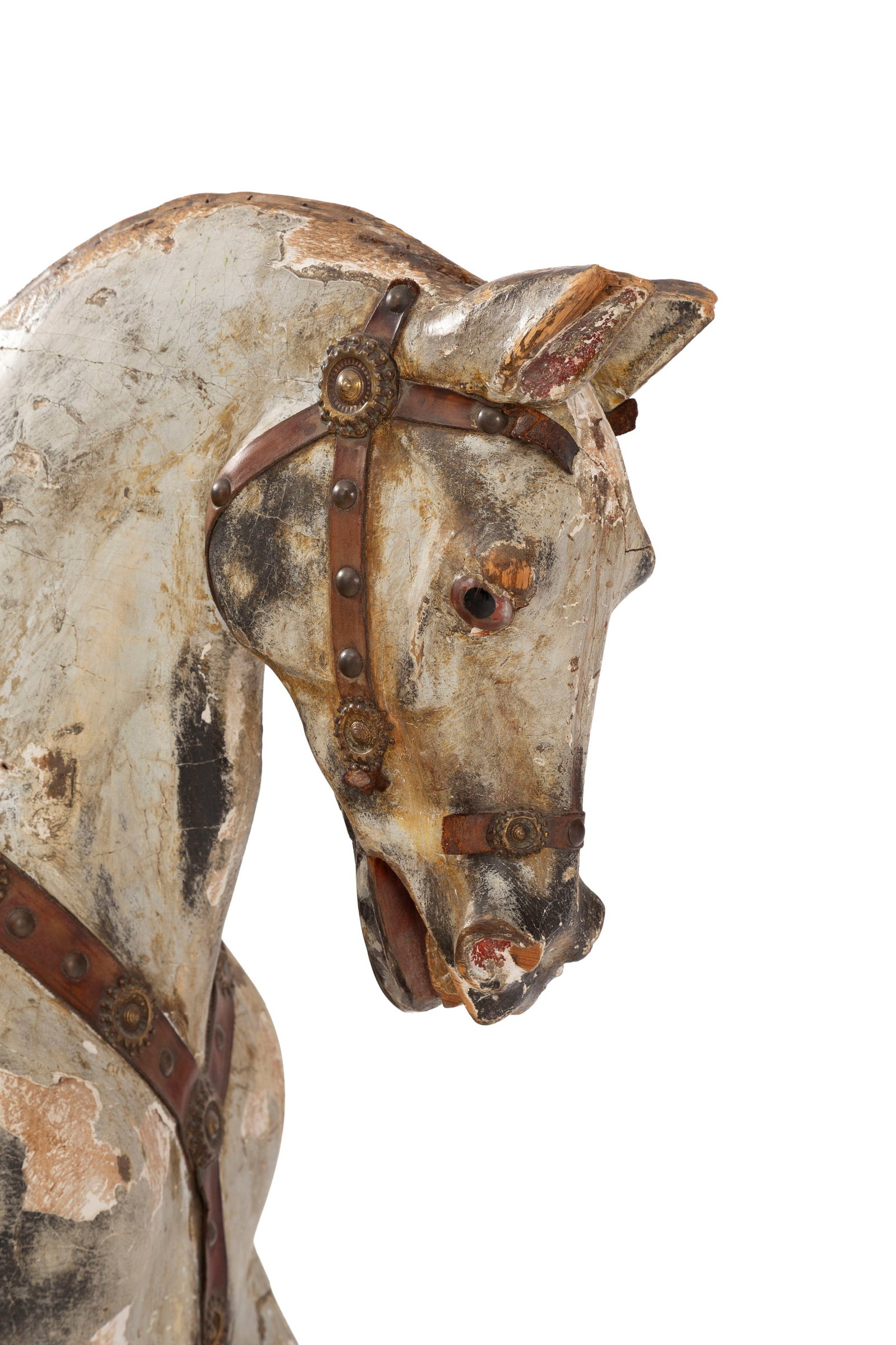 Cheval à bascule en bois stuqué et peint, par _F.H. Ayre_s (1864-1940), fin XIXe s., sur s - 2