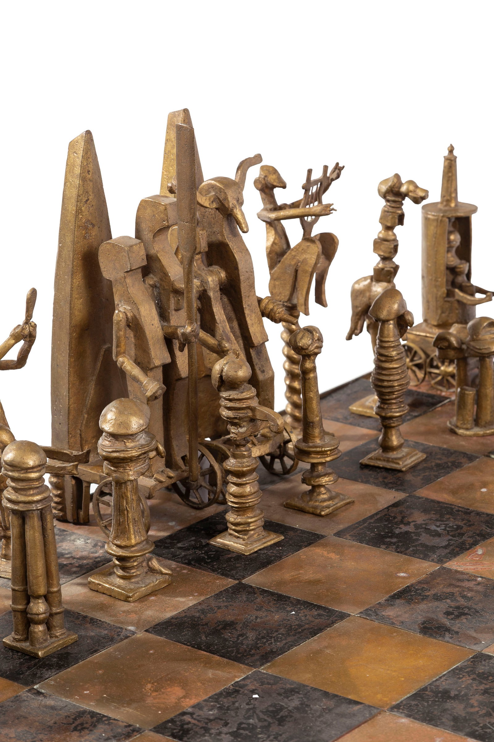 Vic Gentils (1919-1997), "Jeu d'échec", 1966-67, œuvre jouable en bronze patiné dor&# - 2