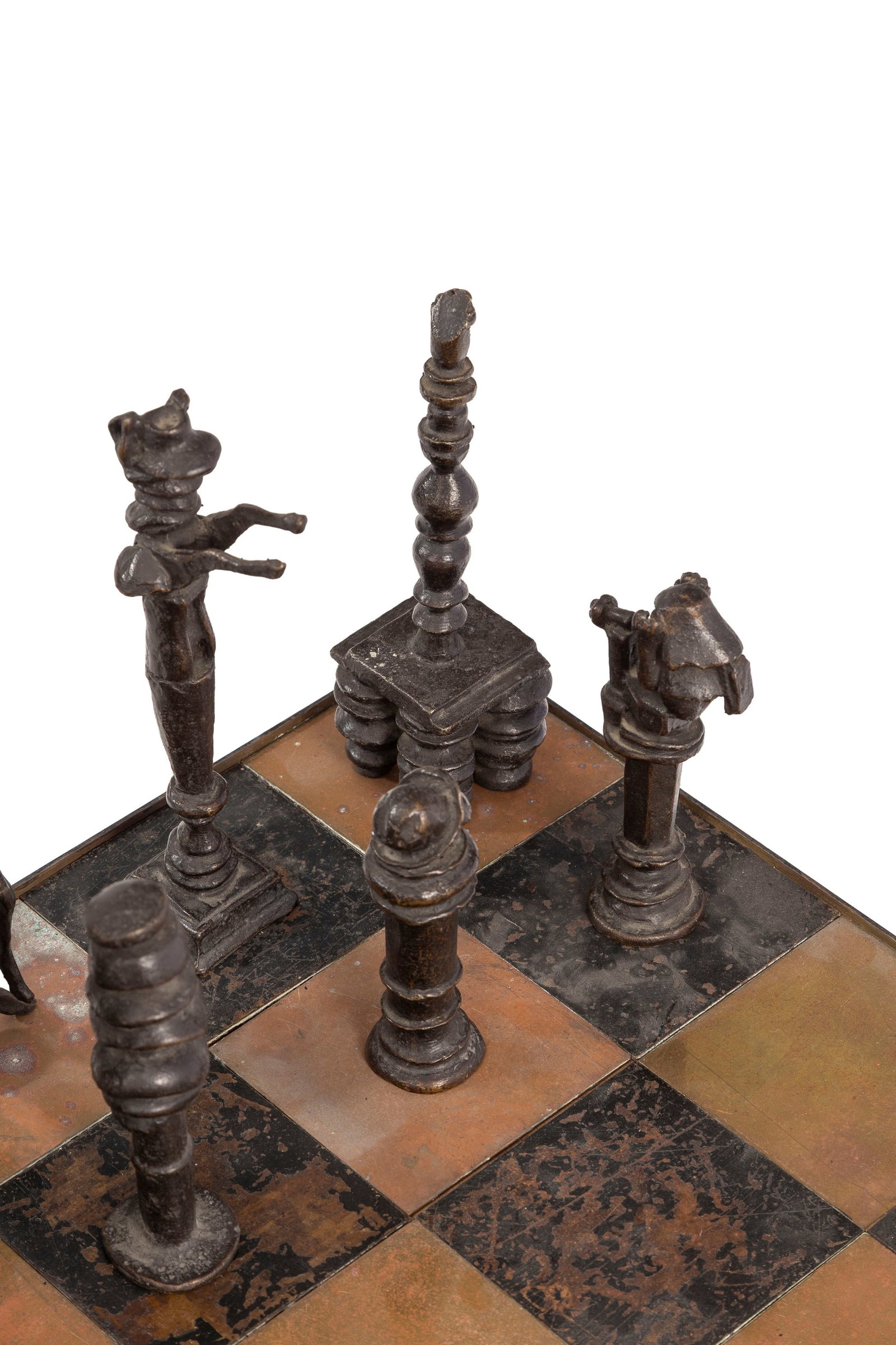 Vic Gentils (1919-1997), "Jeu d'échec", 1966-67, œuvre jouable en bronze patiné dor&# - 4