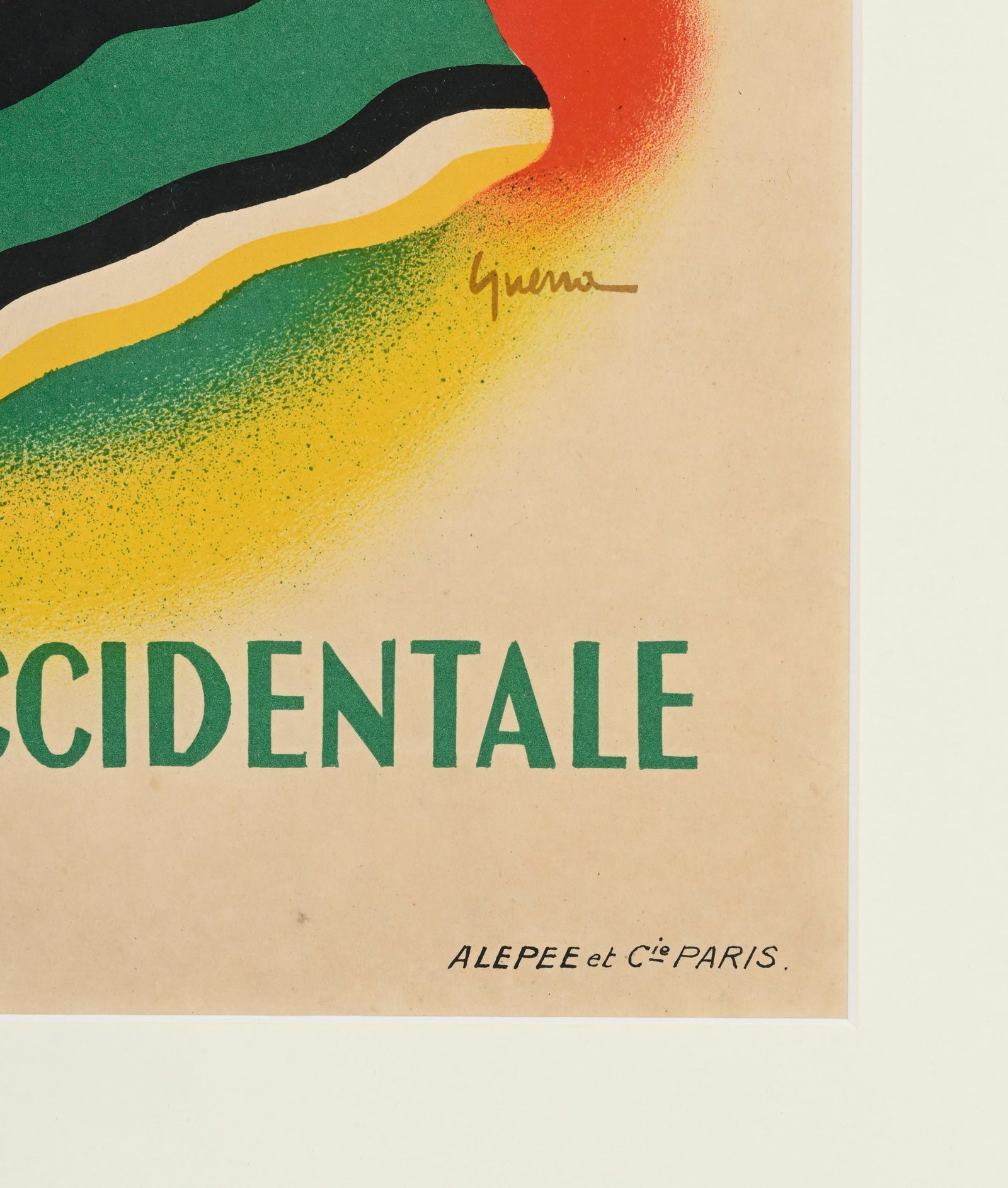 Vincent GUERRA, Air France, Afrique Occidentale, circa 1948, Alepee et Cie Paris, affiche encadr - 5