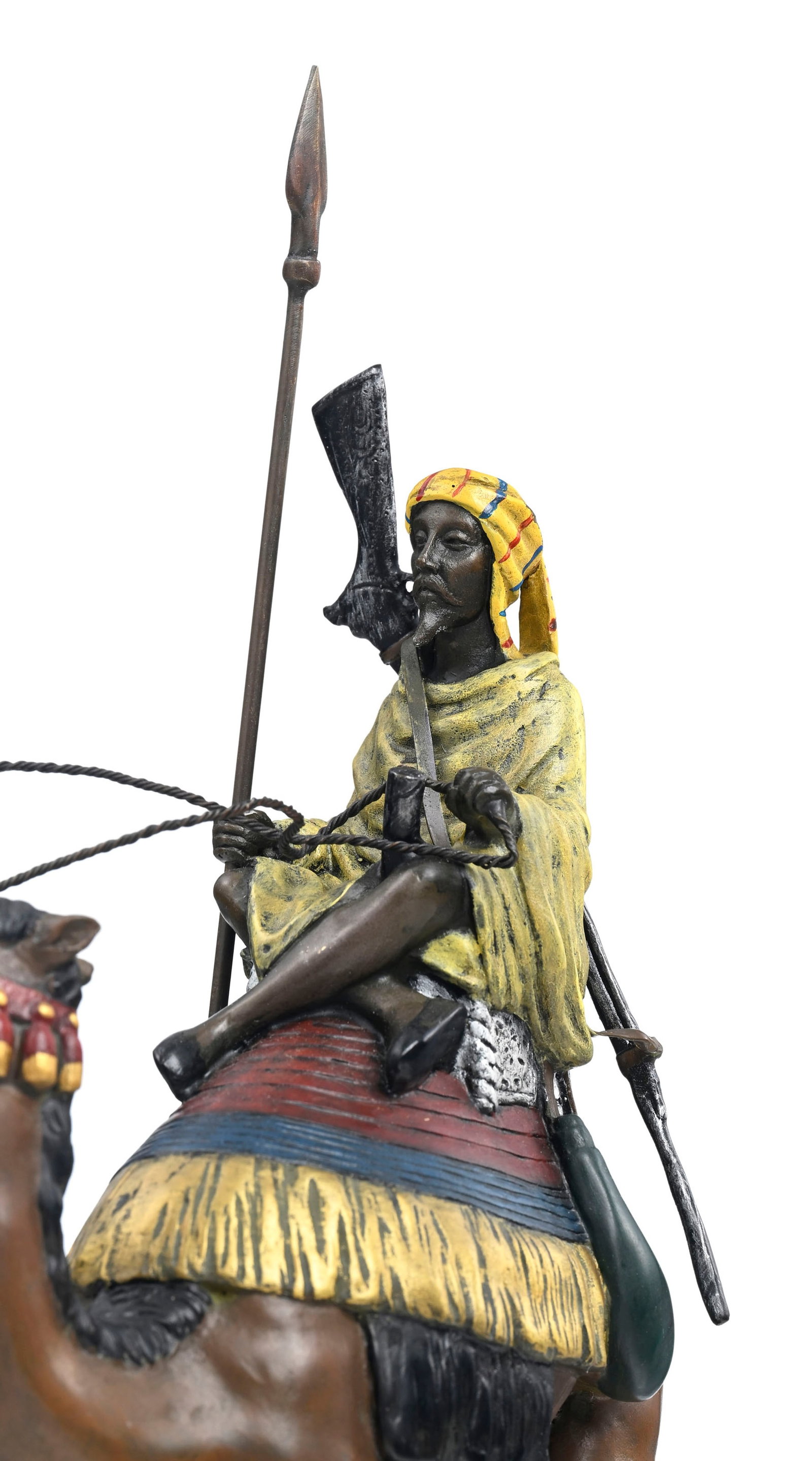 Guerrier arabe, bronze de Vienne polychrome, d'après Agathon Léonard £(1841-1923), su - 5