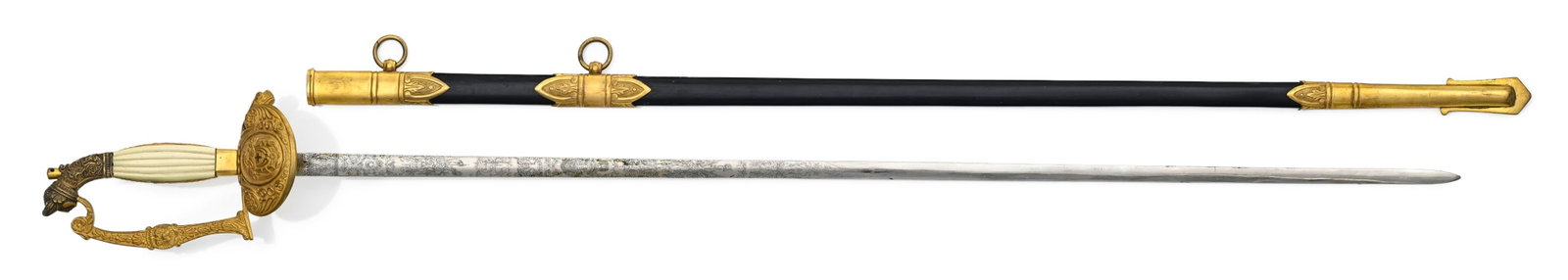 Royaume d'Italie, épée de gala de magistrat ou d'officier de police, circa 1930, garde en  - 2