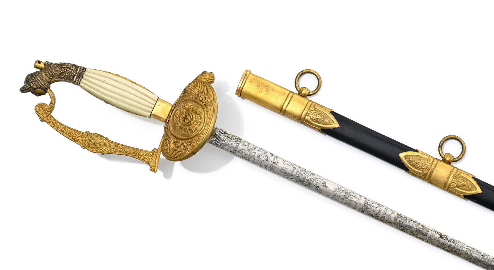 Royaume d'Italie, épée de gala de magistrat ou d'officier de police, circa 1930, garde en  - 3