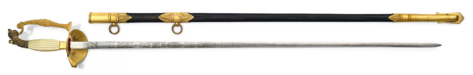Royaume d'Italie, épée de gala de magistrat ou d'officier de police, circa 1930, garde en  - 4