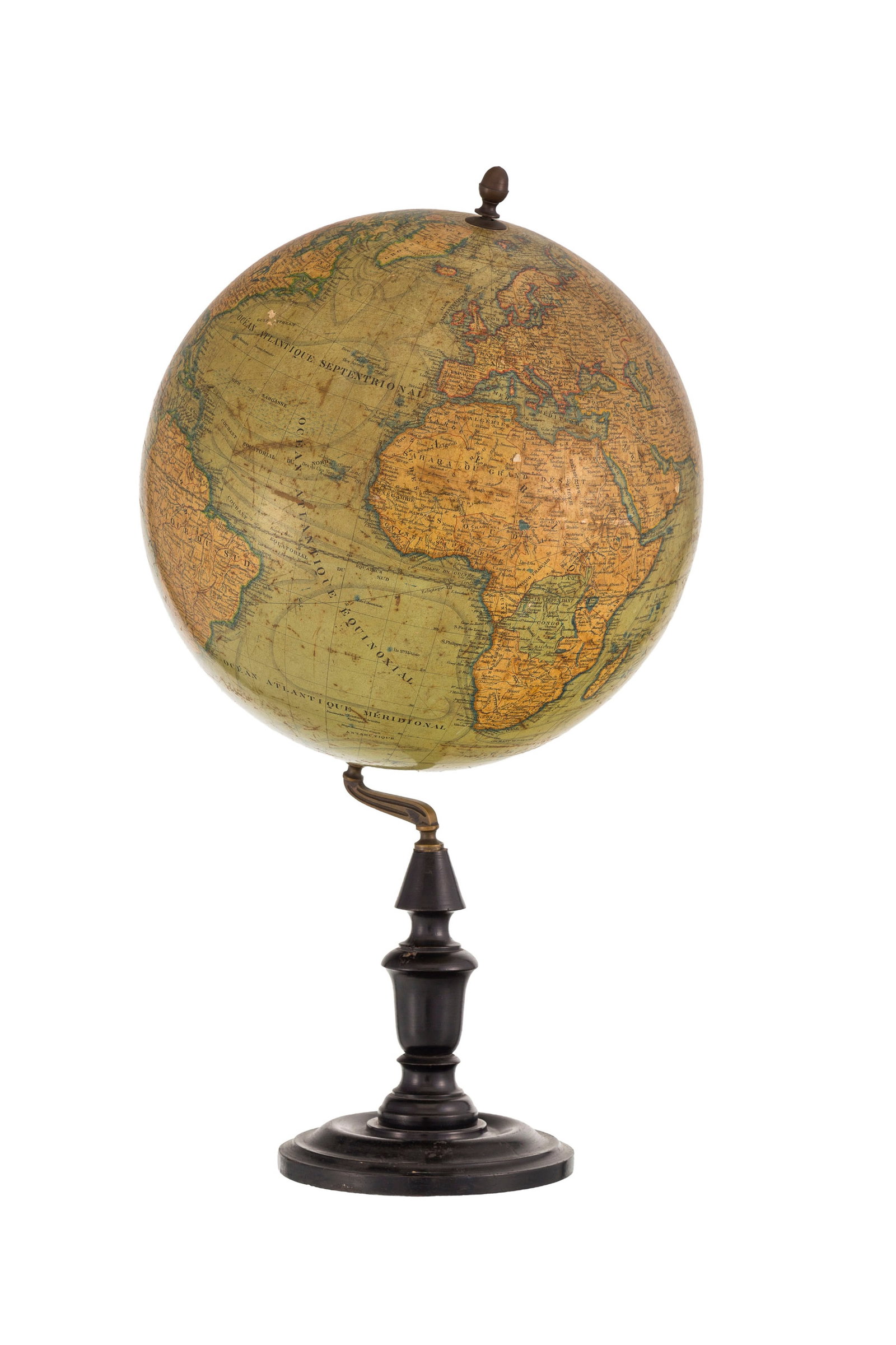 Globe terrestre par J. Lebegue & Cie éditeurs à Paris, début XXe s., pieds en bois no (1 of 5)