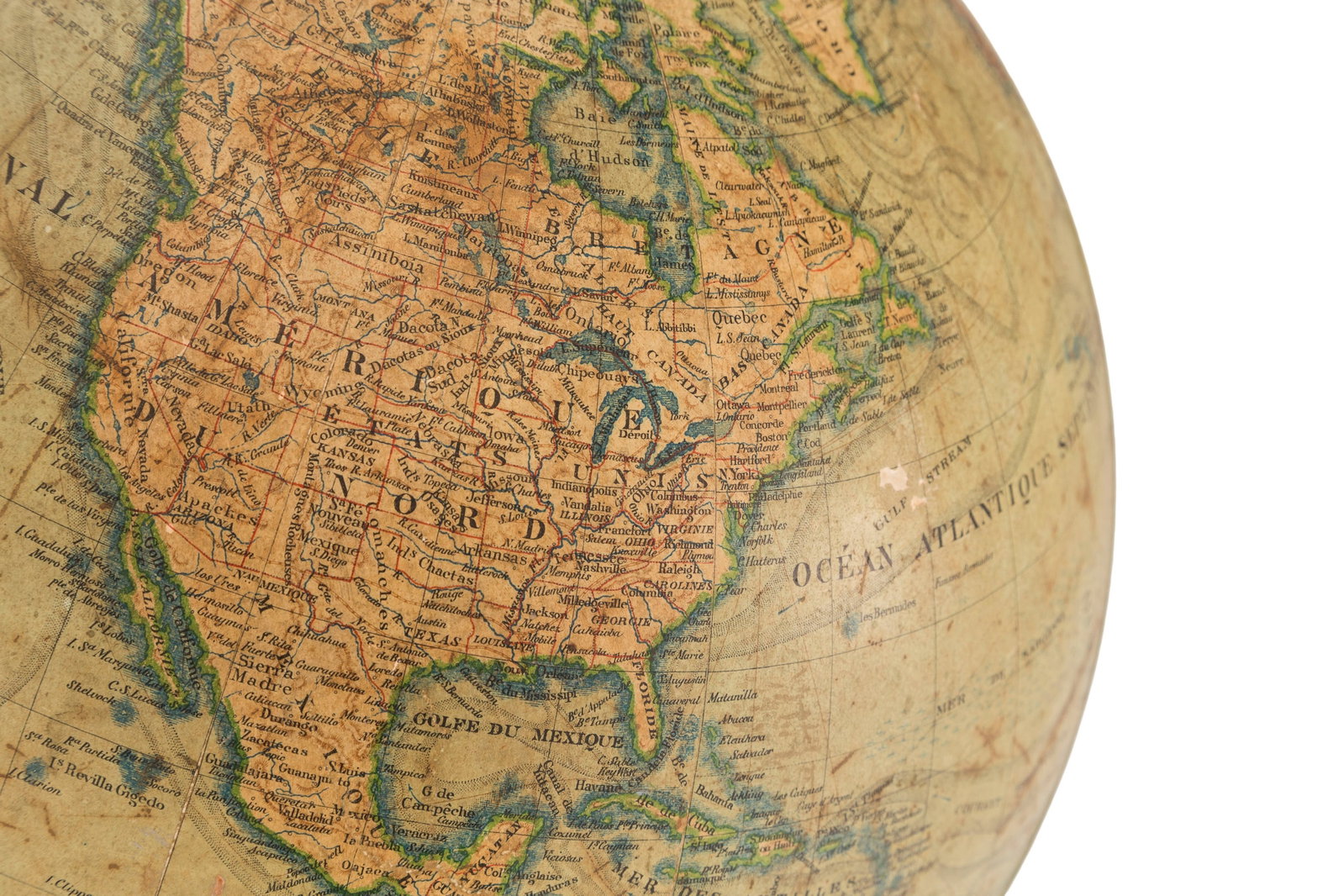 Globe terrestre par J. Lebegue & Cie éditeurs à Paris, début XXe s., pieds en bois no - 3
