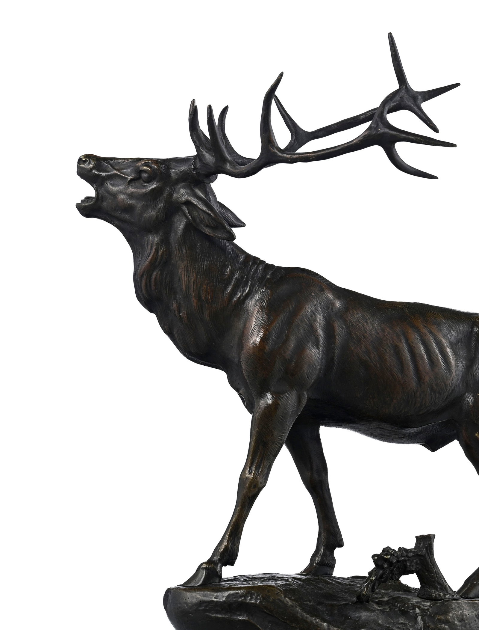 Clovis-Edmond Masson (1838-1913), Cerf bramant, bronze à patine brune mordorée, signé - 4