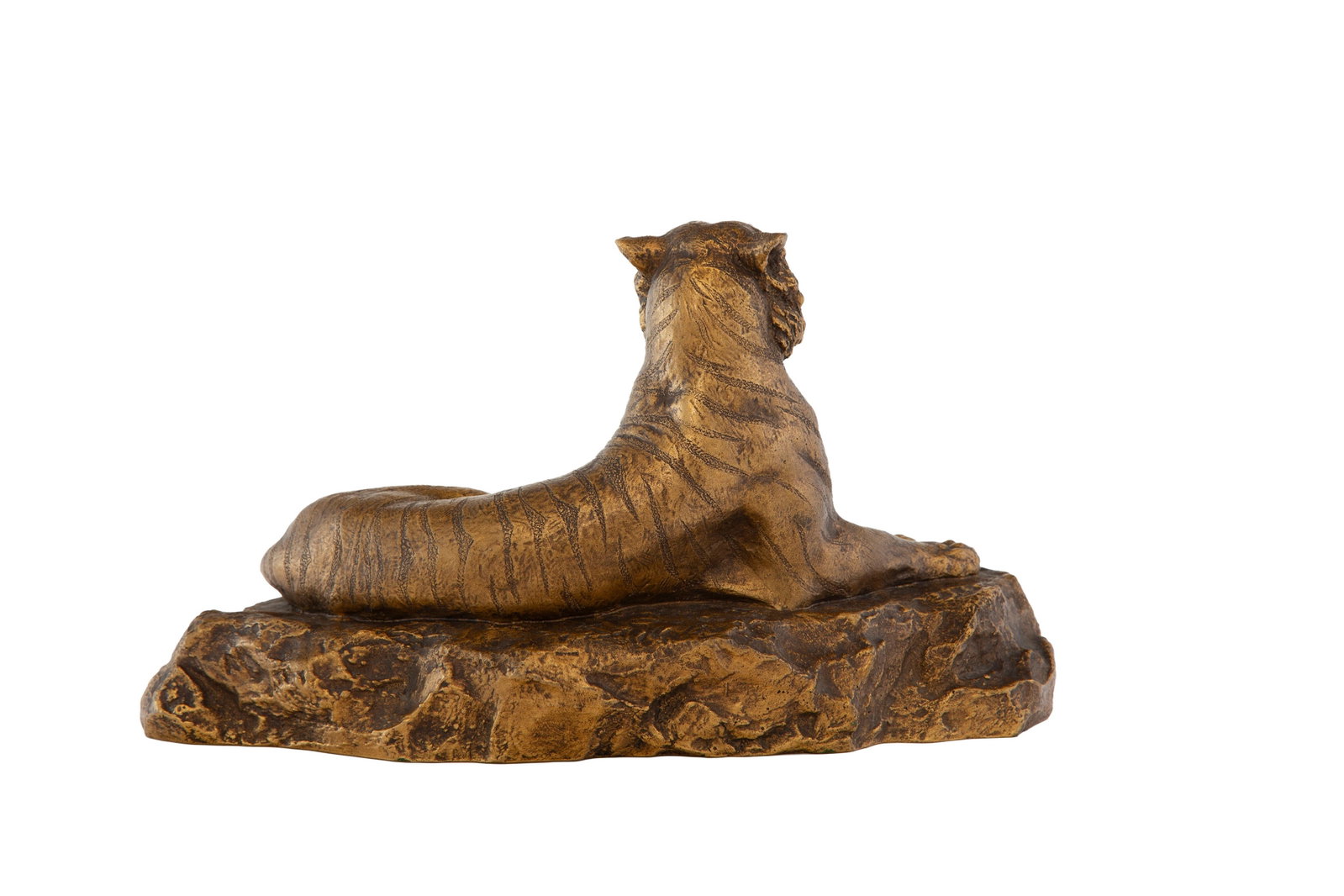 Hippolyte Peyrol (1856-1929), "Lionne couchée", bronze à patine dorée, signée en - 5