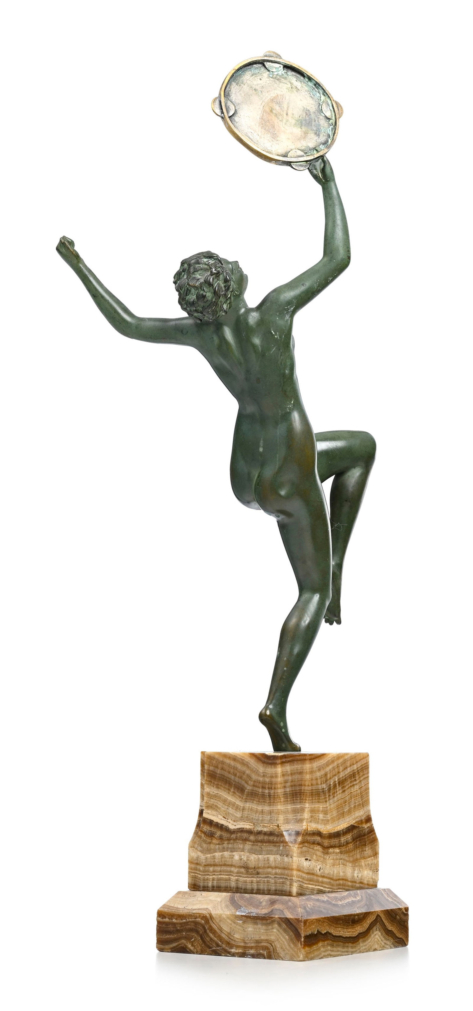 Maurice Guiraud-Rivière (1881-1947), Danseuse au tambourin, bronze à patine verte sur socl - 3