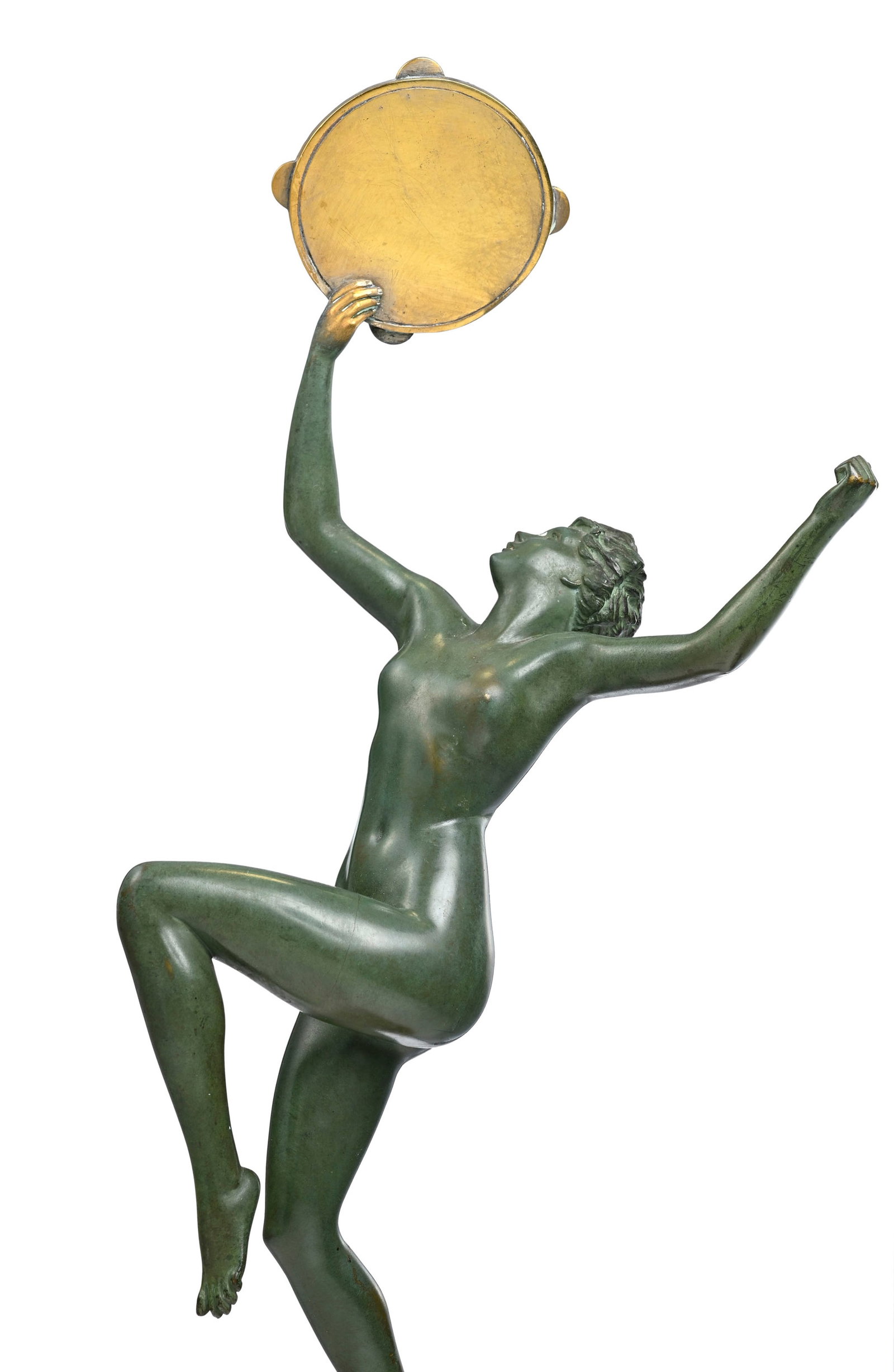 Maurice Guiraud-Rivière (1881-1947), Danseuse au tambourin, bronze à patine verte sur socl - 4