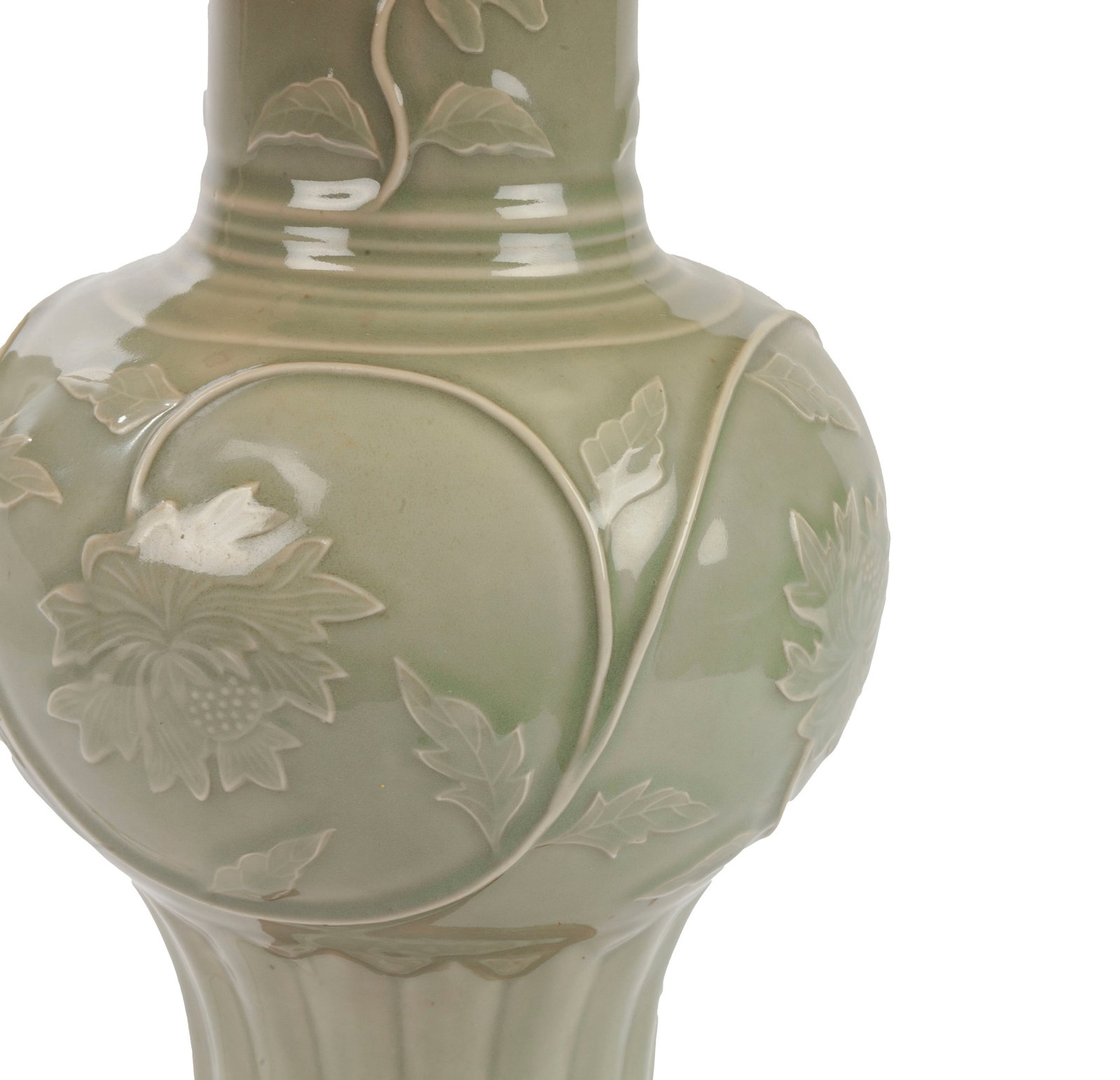 Vase, probablement Corée, XXe s., en porcelaine à glaçure céladon, monté en - 2