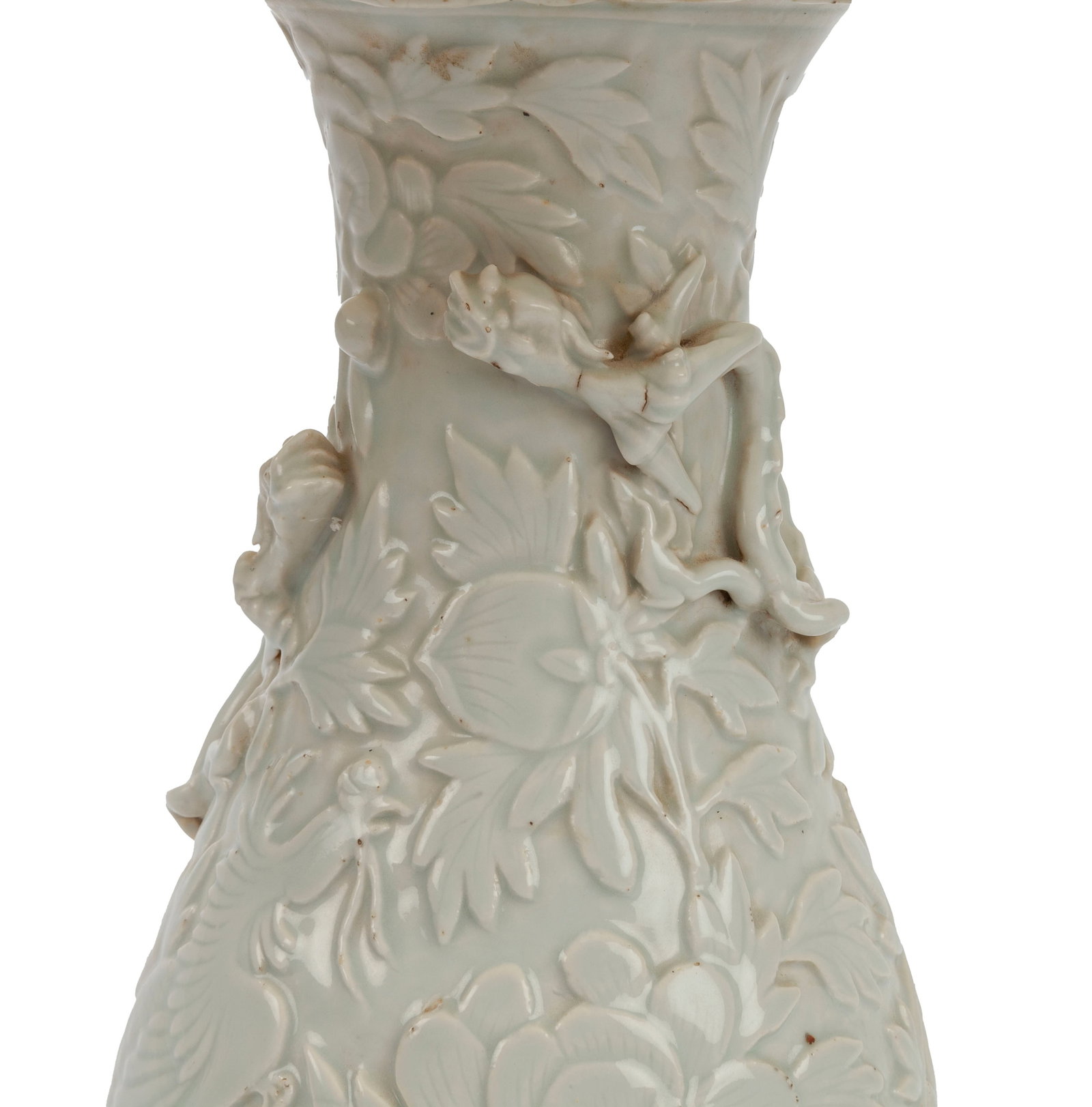 Vase, Chine, XXe s., en porcelaine à glaçure céladon, monté en lampe, base circu - 2