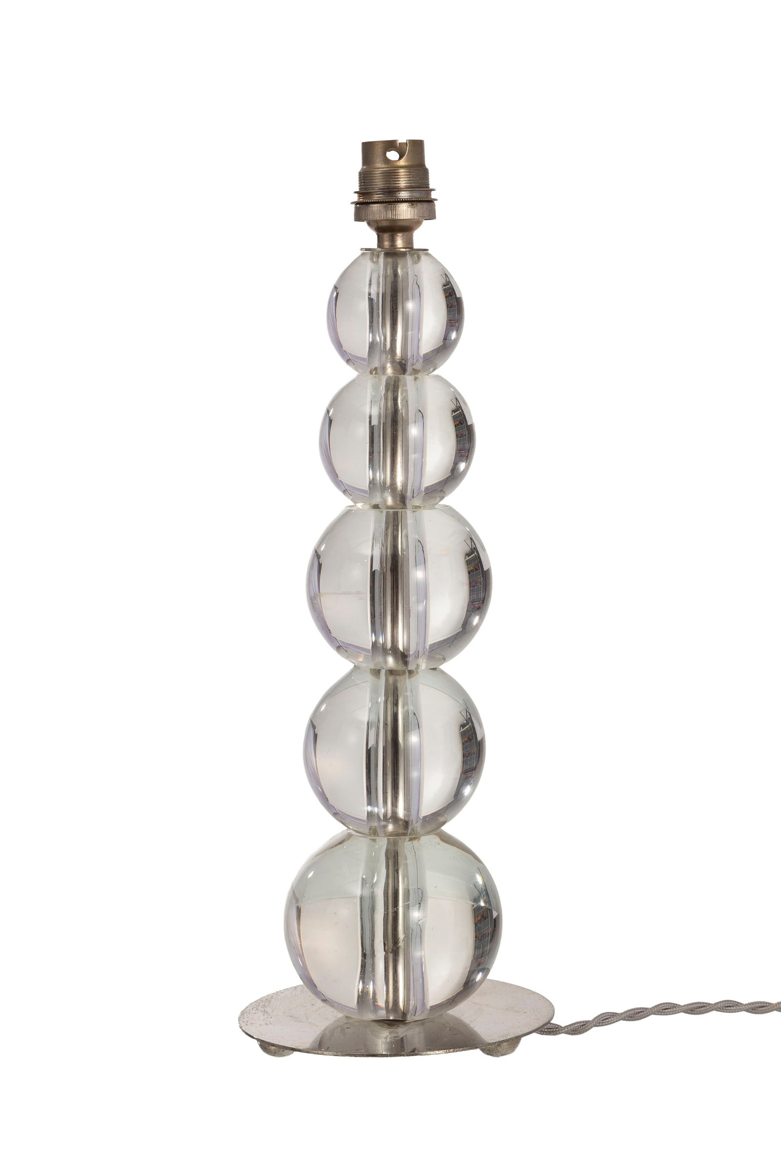 Lampe de table dans le goût de Jacques Adnet, milieu du XXe s., fût composé de cinq b (1 of 2)