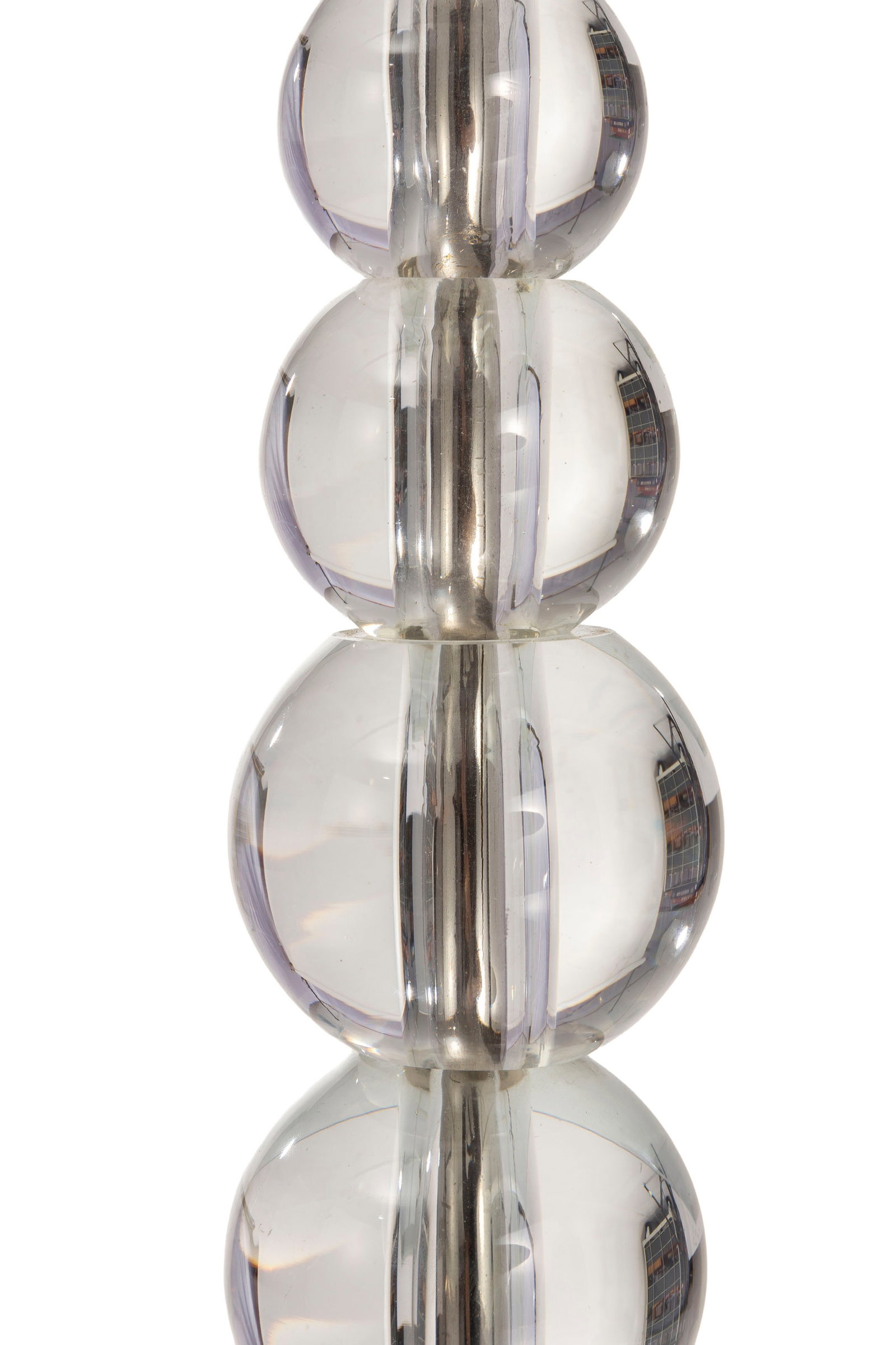 Lampe de table dans le goût de Jacques Adnet, milieu du XXe s., fût composé de cinq b - 2