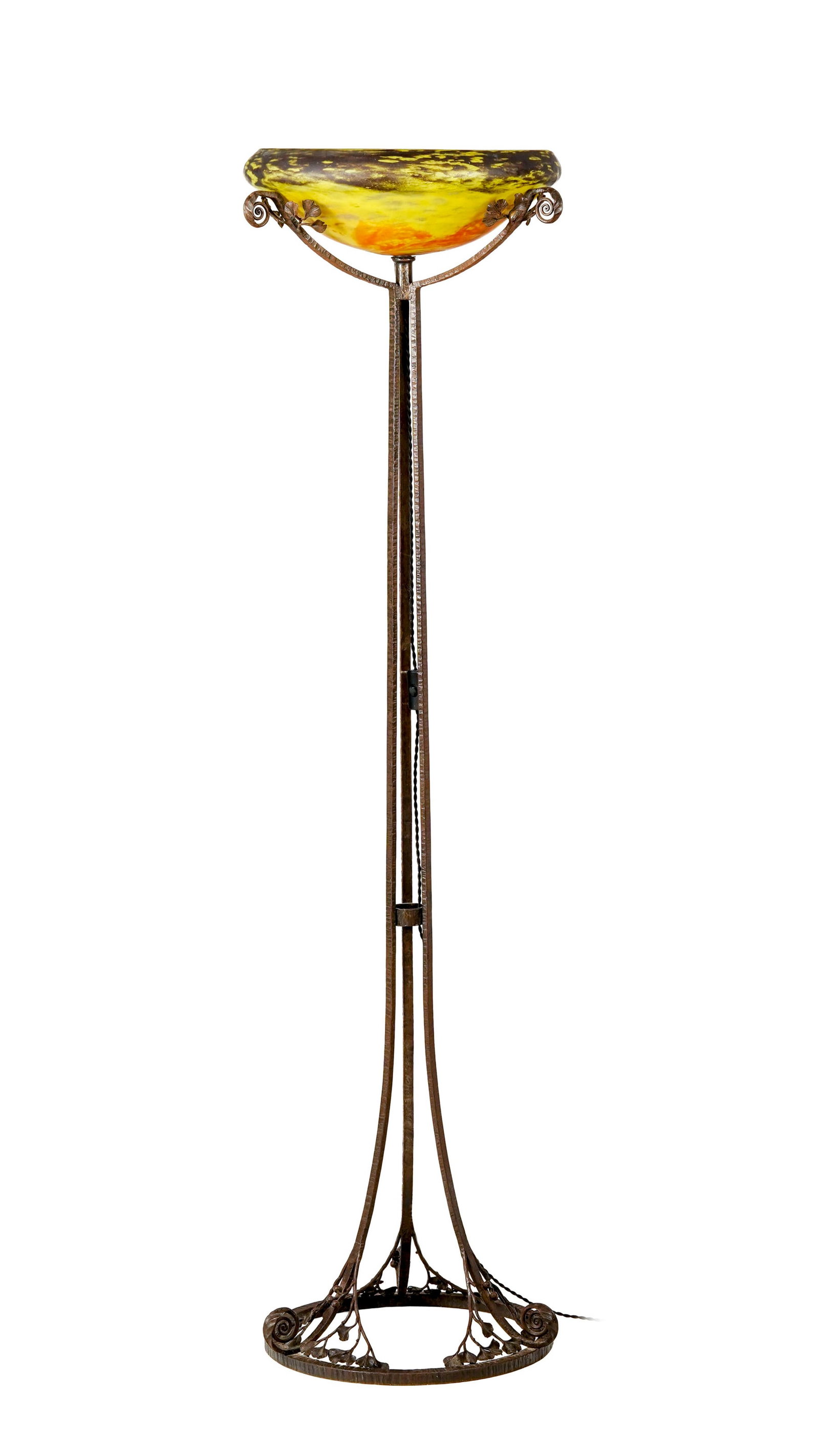 Lampadaire d'époque Art Déco par Edgar Brandt (1880-1960), en fer forgé ciselé e (1 of 4)