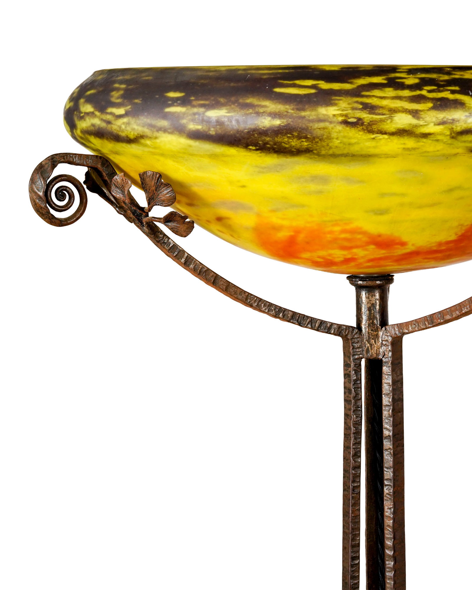 Lampadaire d'époque Art Déco par Edgar Brandt (1880-1960), en fer forgé ciselé e - 2