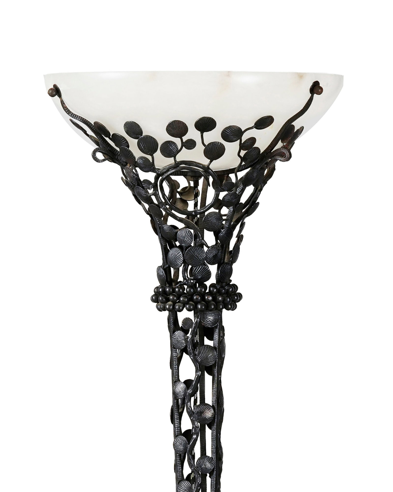 Lampadaire d'époque Art Déco dans le goût d'Edgar Brandt, en fer forgé cisel - 2