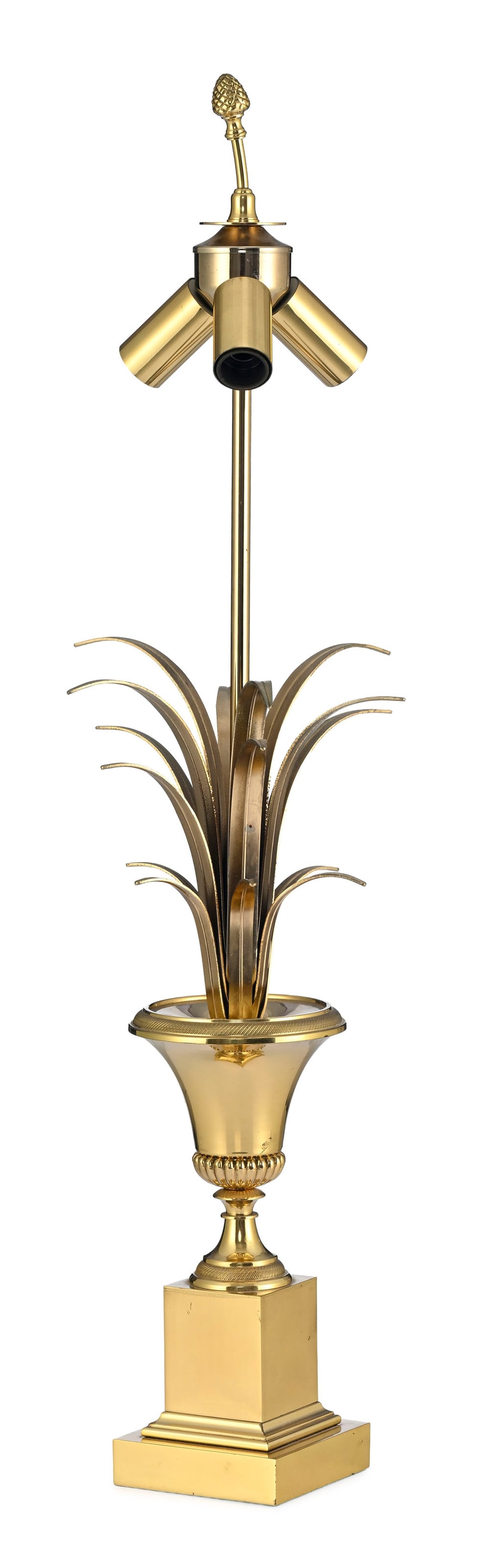 Lampe dans le goût de la maison Charles, XXe s., en laiton et métal doré, à d (1 of 2)