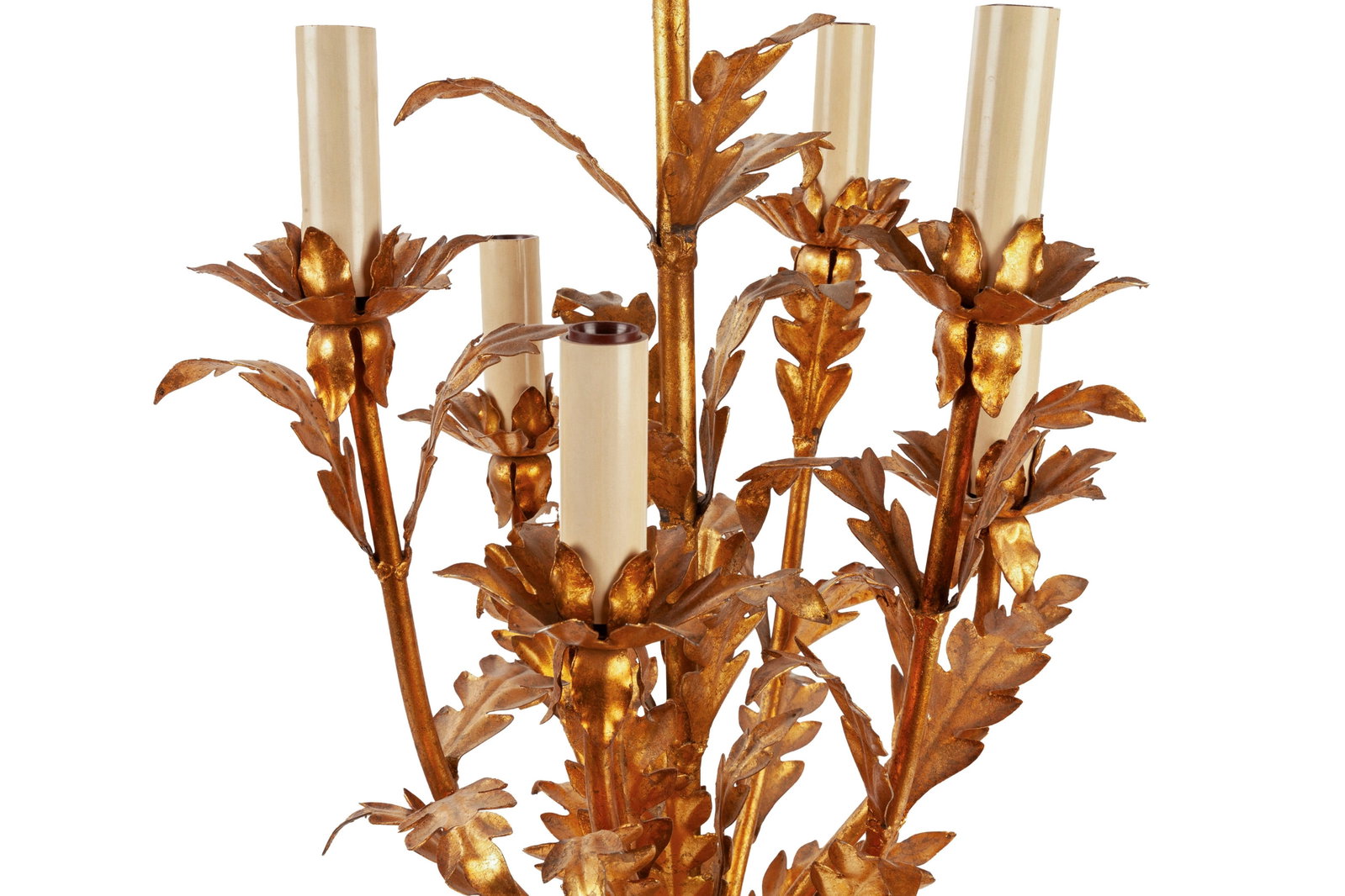 Candélabre, XXe s., en métal doré, à décor de feuilles d'acanthe, à si - 2