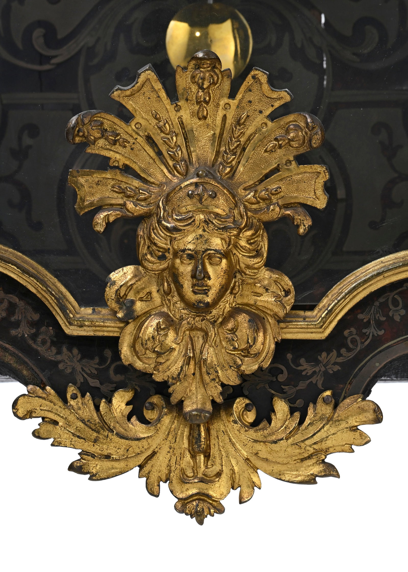 Cartel d'époque Louis XIV, en marqueterie Boulle d'écaille de tortue et laiton, ornementat - 6