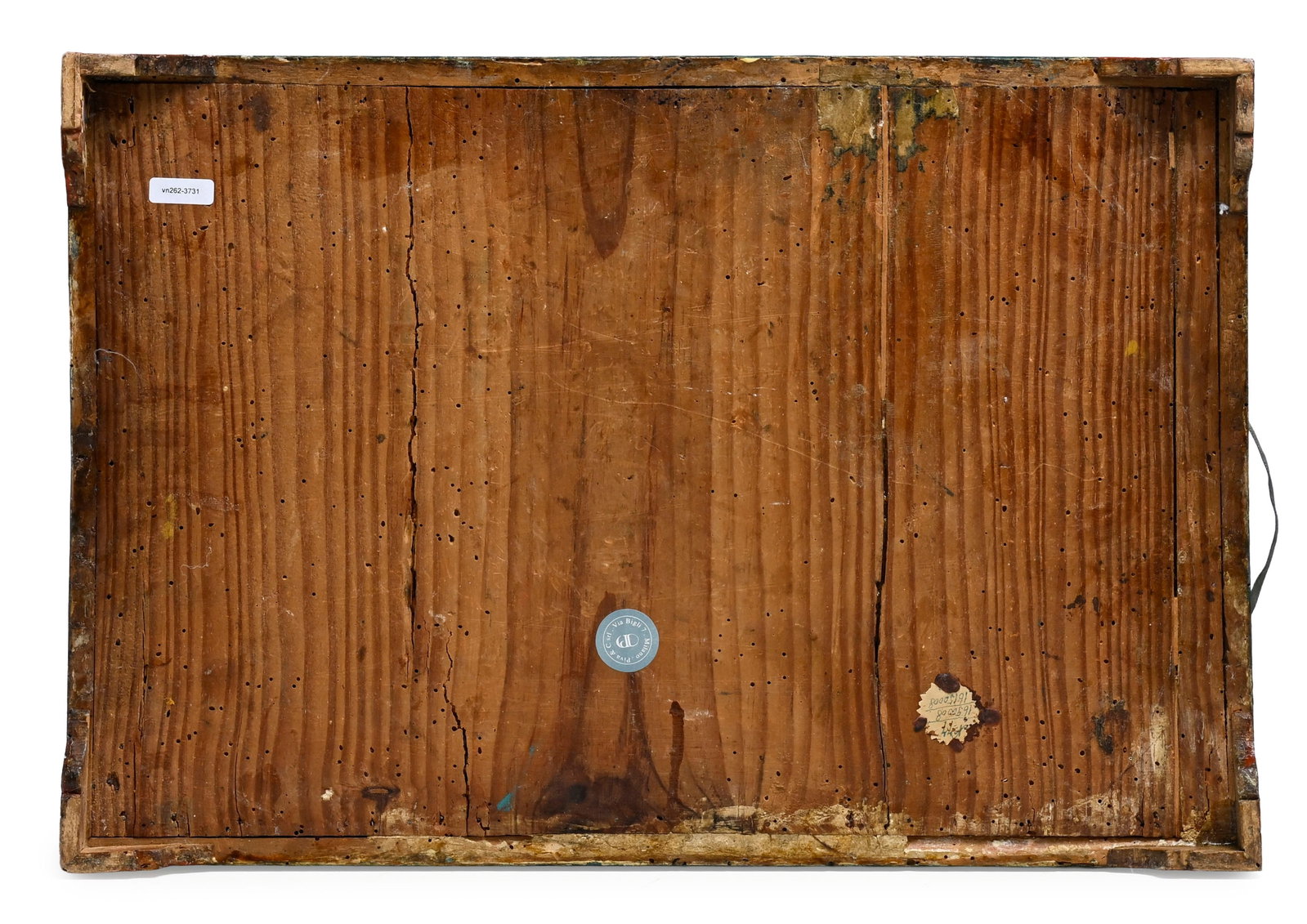 Coffret, Venise, XVIIIe s., en bois peint et à décor en Arte Povera orné de paysages  - 7