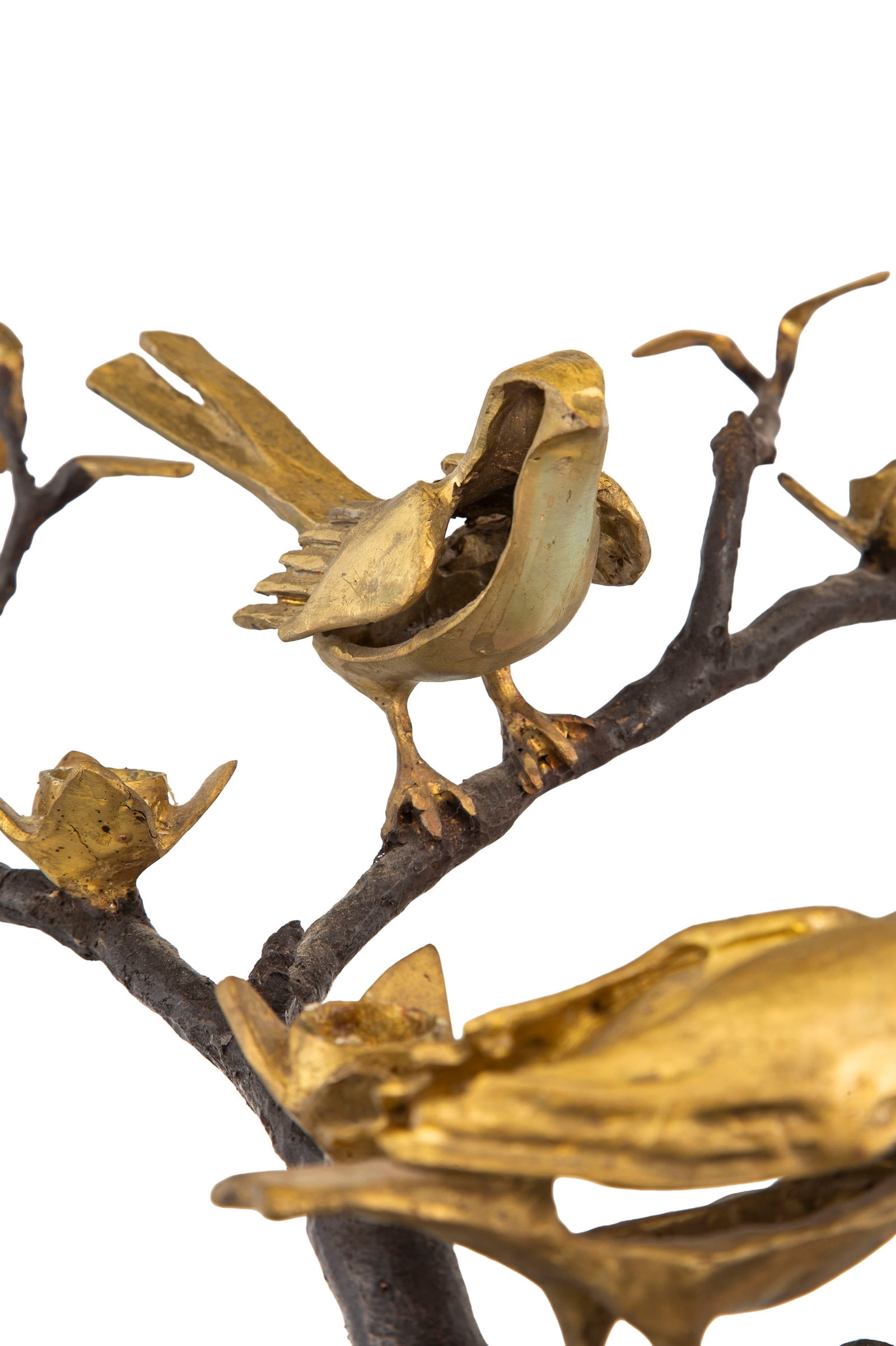 Paire de candélabres par Paula Swinnen (née 1964), en bronze patiné et doré, 6 f - 5