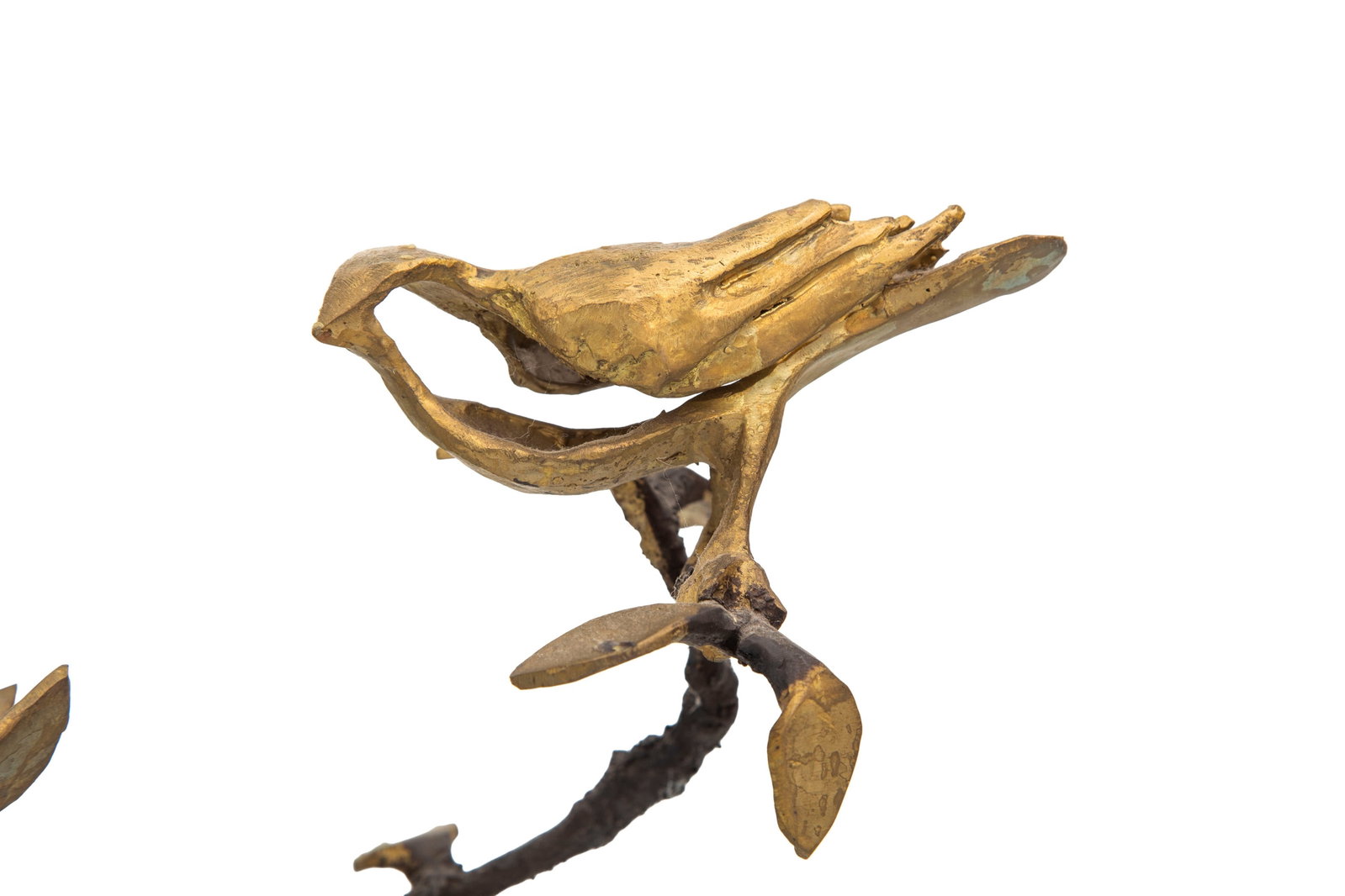 Paire de candélabres par Paula Swinnen (née 1964), en bronze patiné et doré, 6 f - 6
