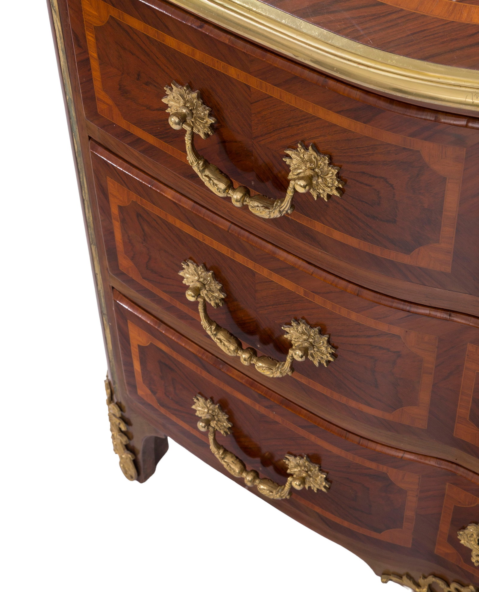 Commode de style Louis XIV, XXe s., en placage de bois de rose et palissandre, façade en arbal& - 2