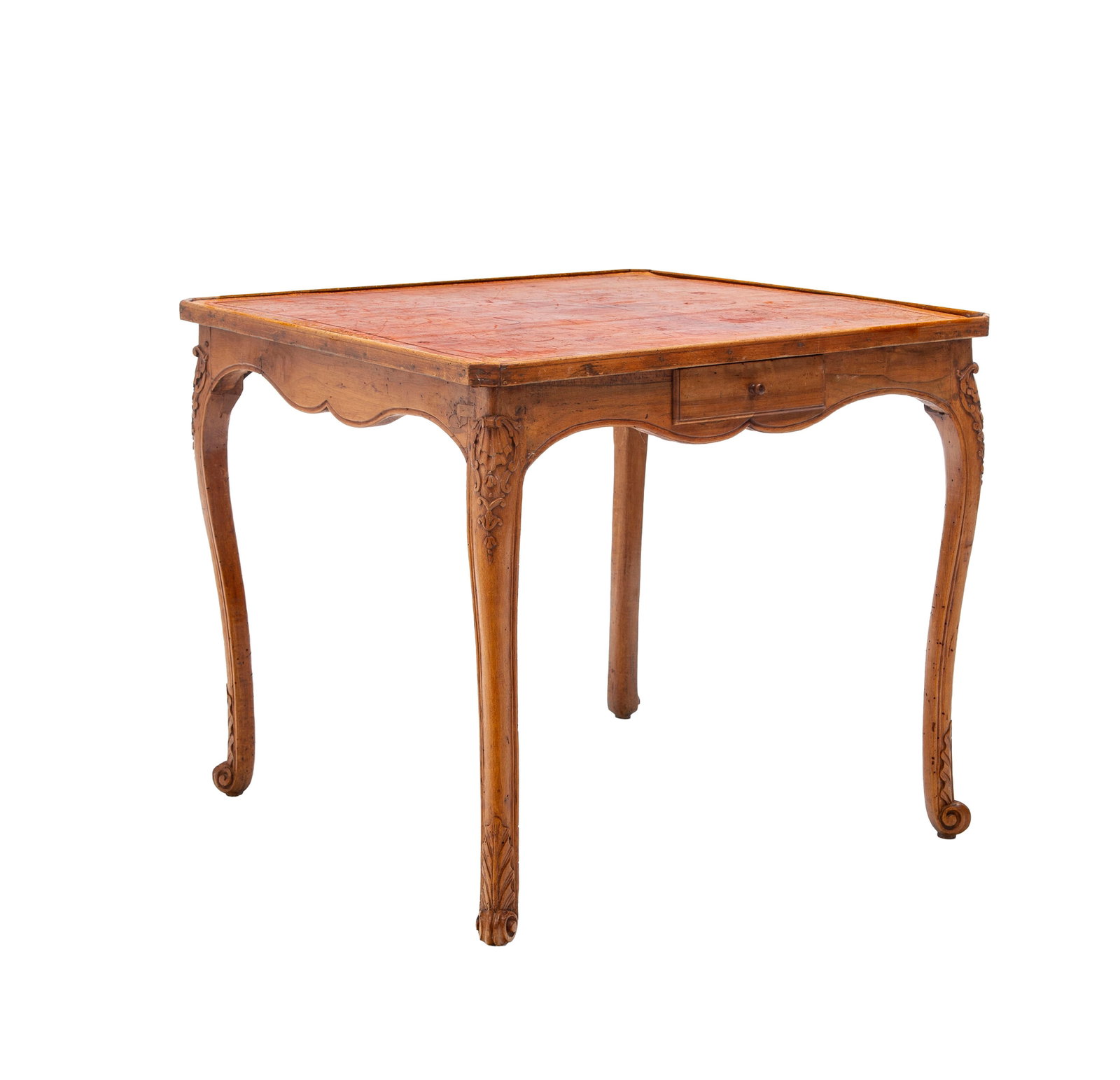 Table à jeu d'époque Louis XV, en hêtre mouluré et sculpté de coquilles, en (1 of 3)