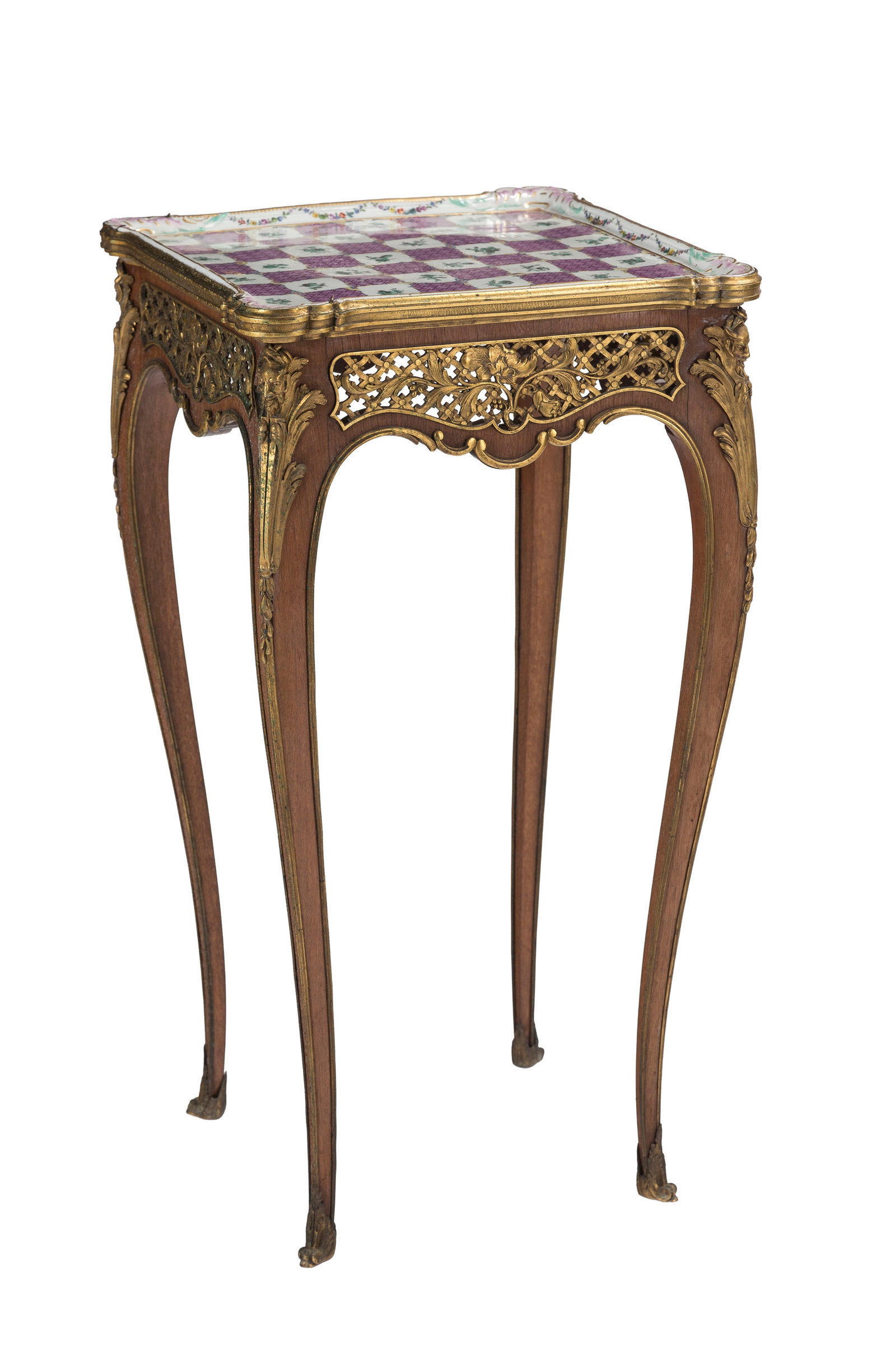 Table d'appoint de style Louis XV, fin XIXe s., en placage de palissandre et bronze doré, plate (1 of 4)