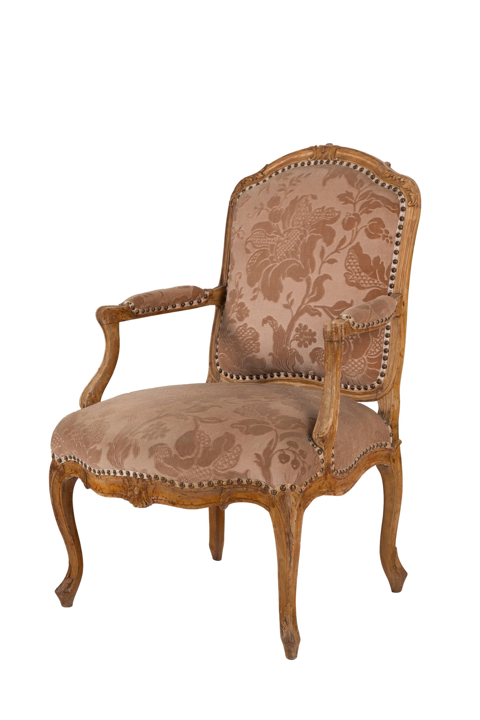 Fauteuil d'époque Louis XV estampillé E.MEUNIER, en hêtre mouluré et sculpté (1 of 2)