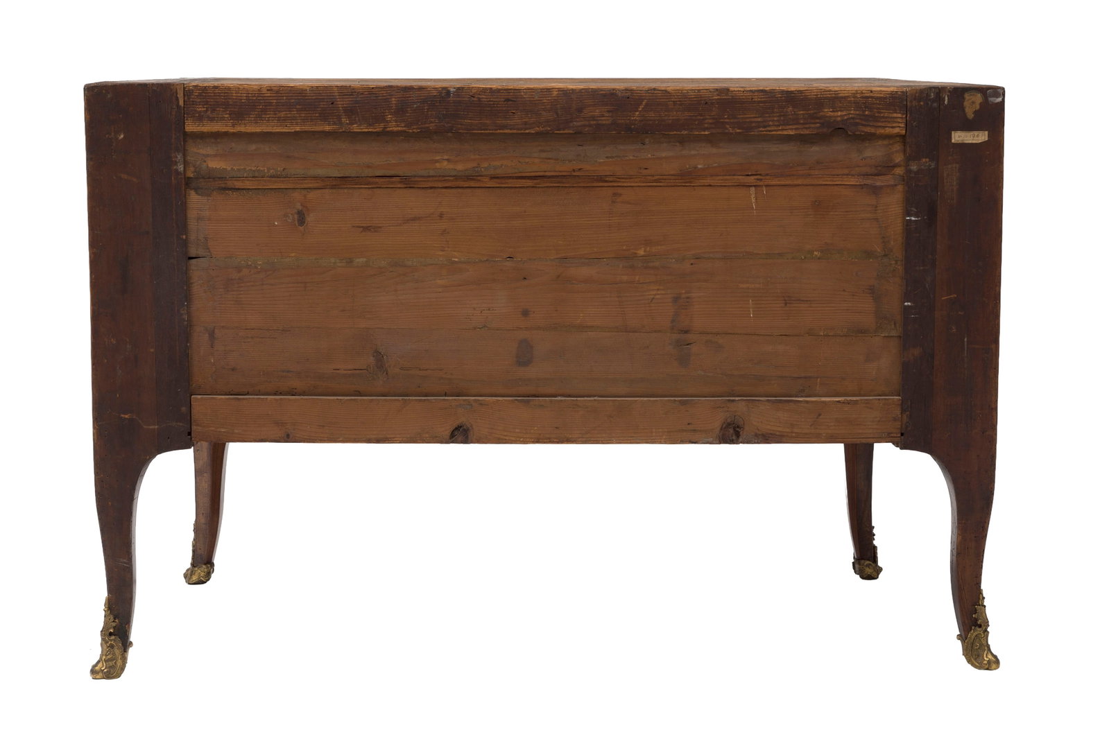 Commode d'époque Louis XV, en marqueterie de motifs géométriques, façade galb - 5