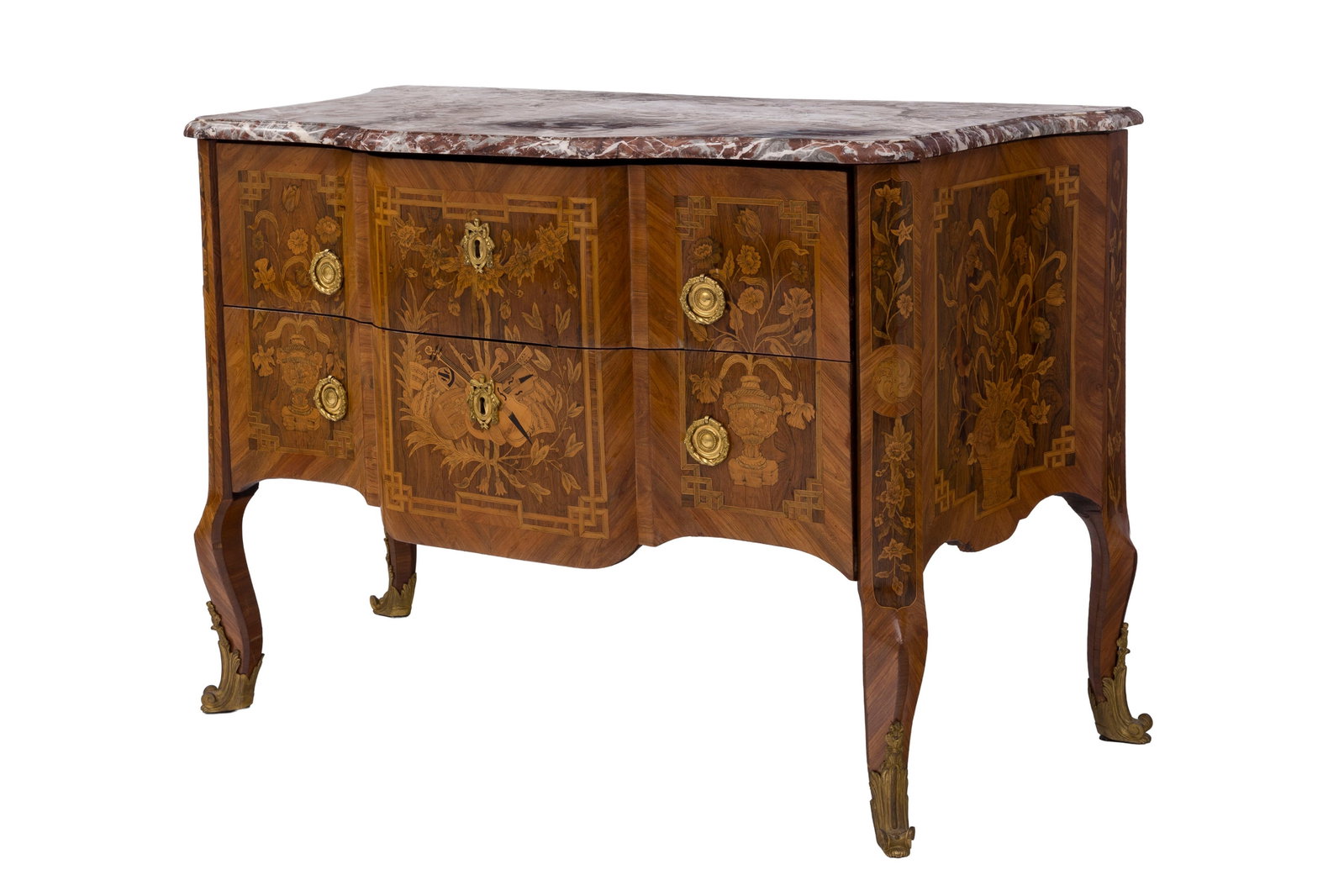 Commode en partie d'époque Transition, en placage de palissandre et marqueterie d'attributs de  (1 of 4)