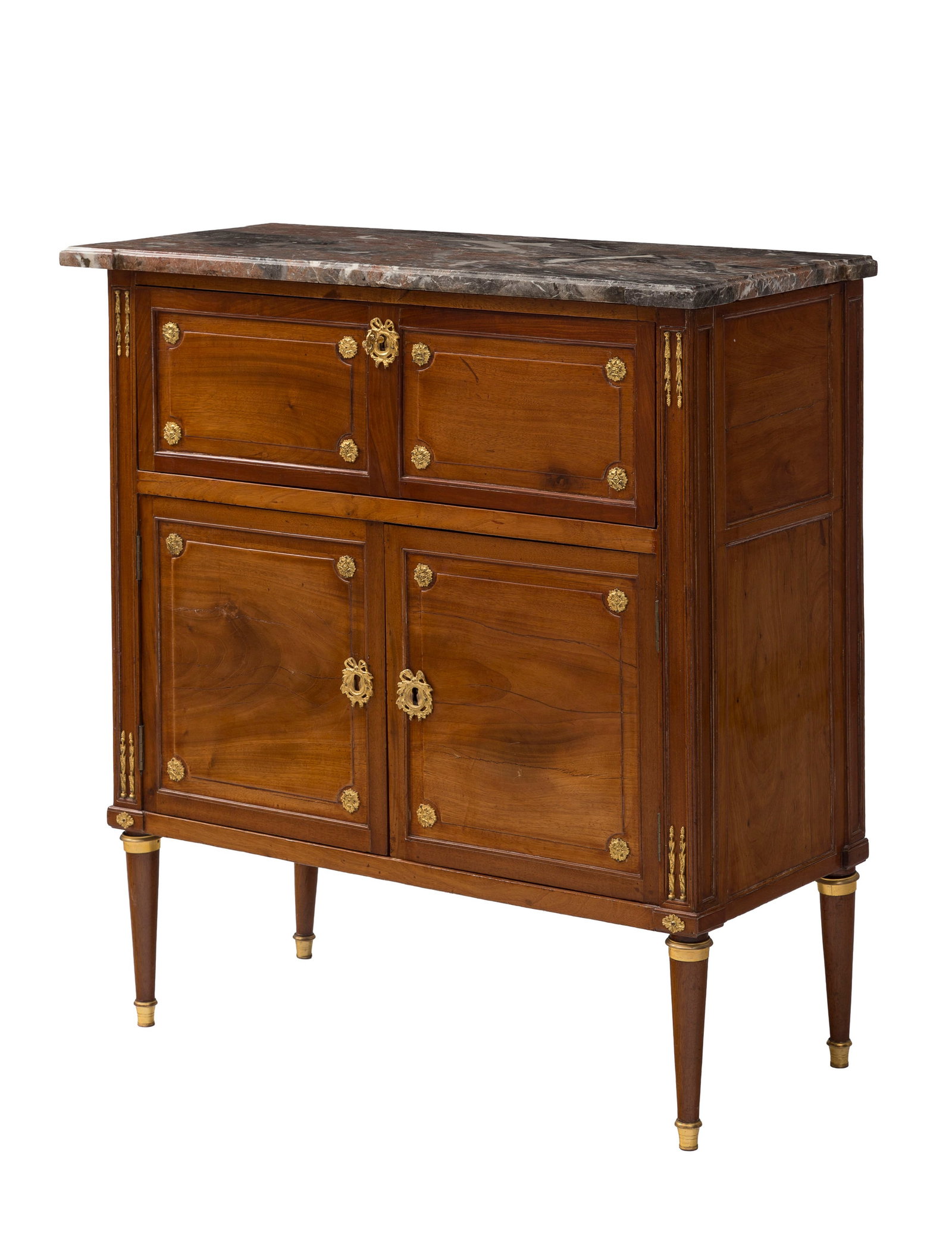 Commode secrétaire en partie d'époque Louis XVI, en acajou et placage d'acajou, ouvrant pa (1 of 2)