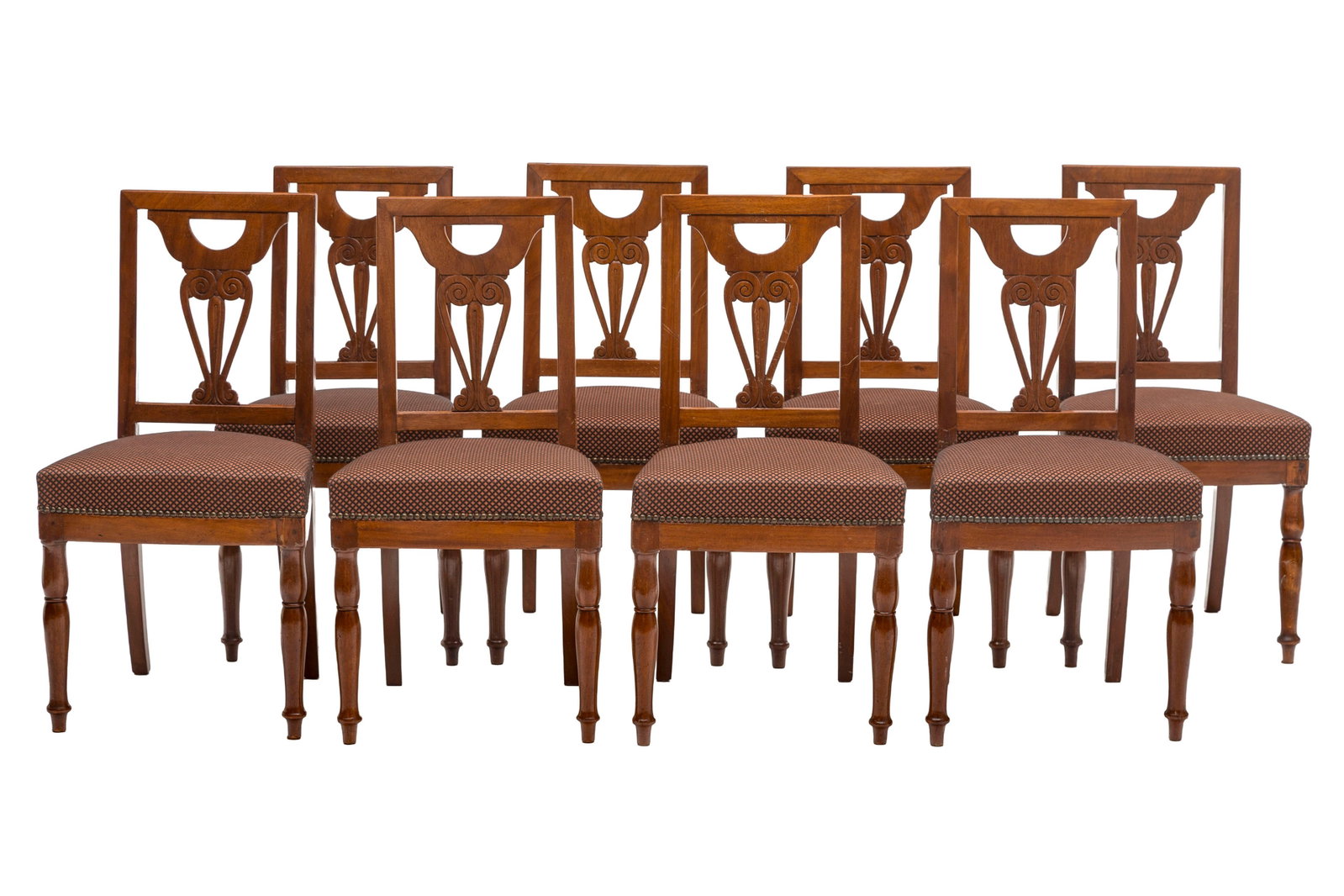 Suite de 15 chaises d'époque Empire dont 2 estampillées JACOB D. R. MESLEE, en acajou, dos - 2