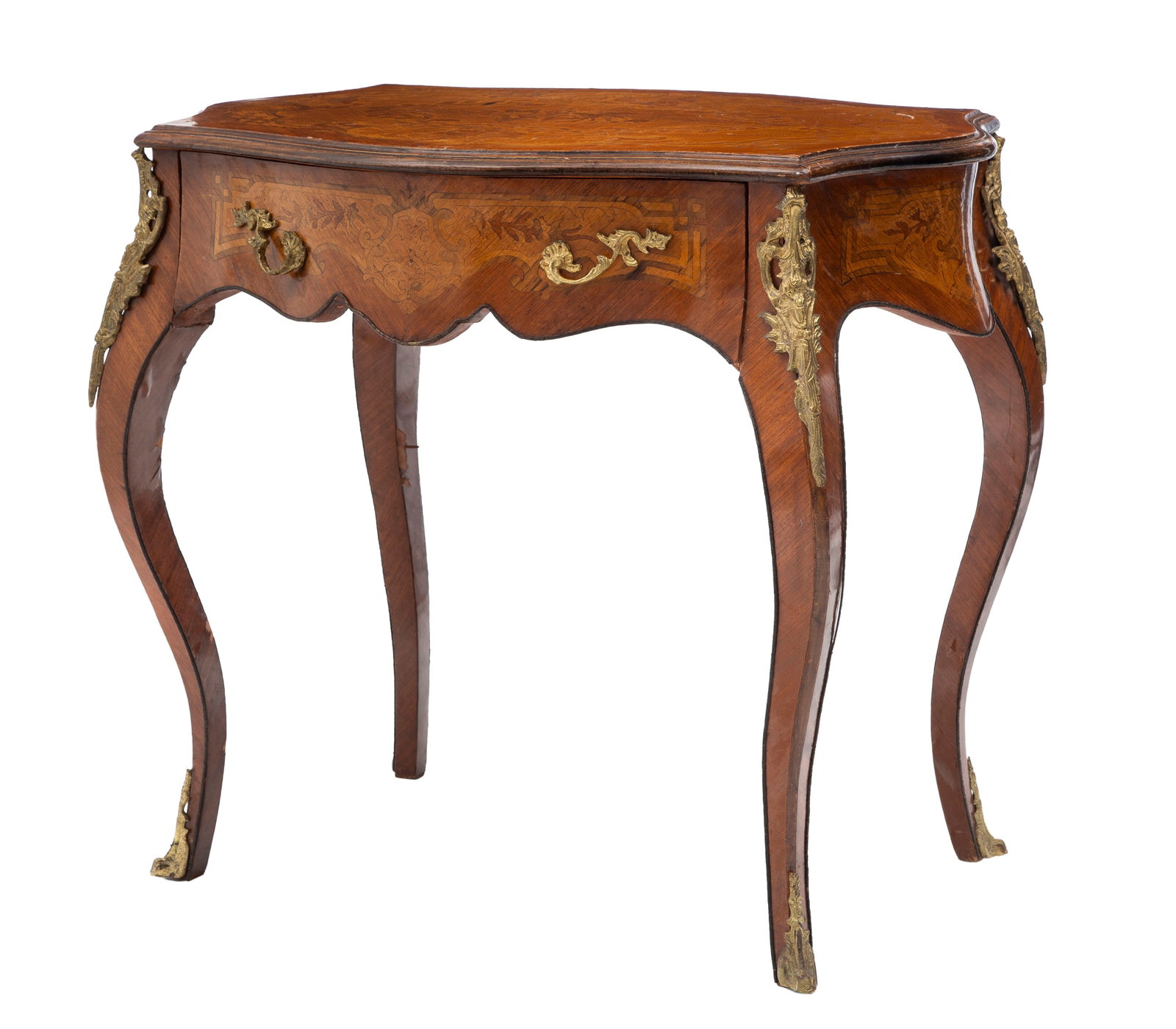 Table de milieu de forme mouvementée de style Napoléon III, XXe s., en bois de placage  (1 of 1)