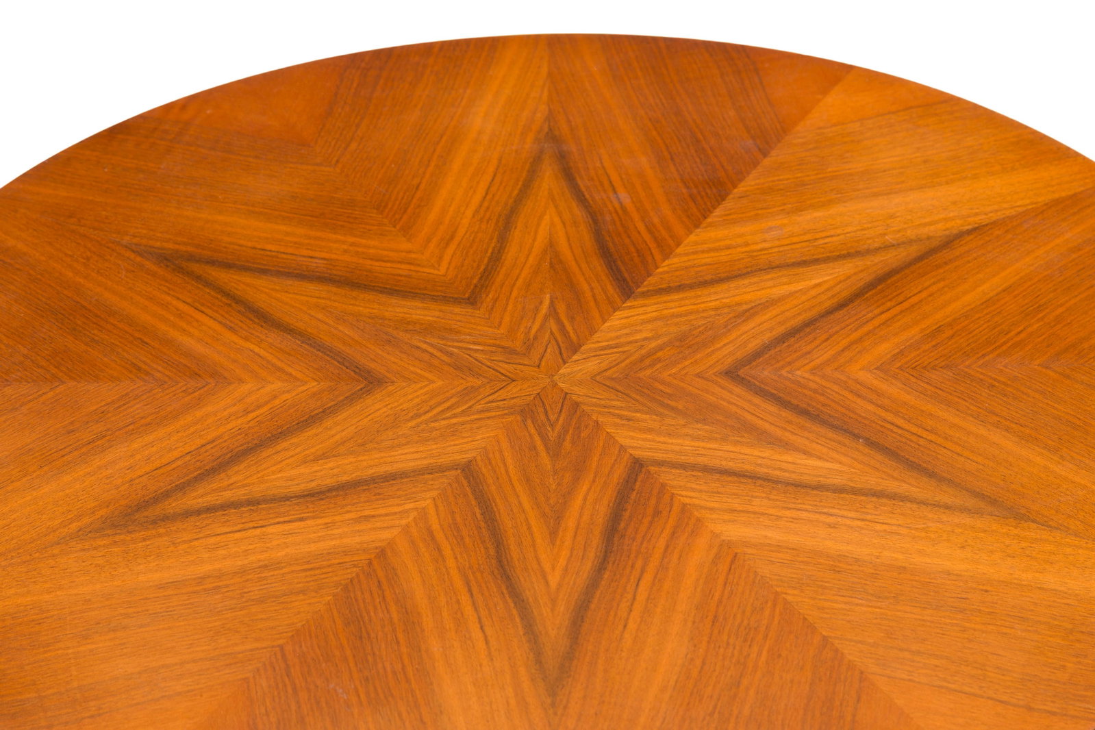 Guéridon de style Art Deco, XXe s., en bois de placage, plateau circulaire à décor d' - 2