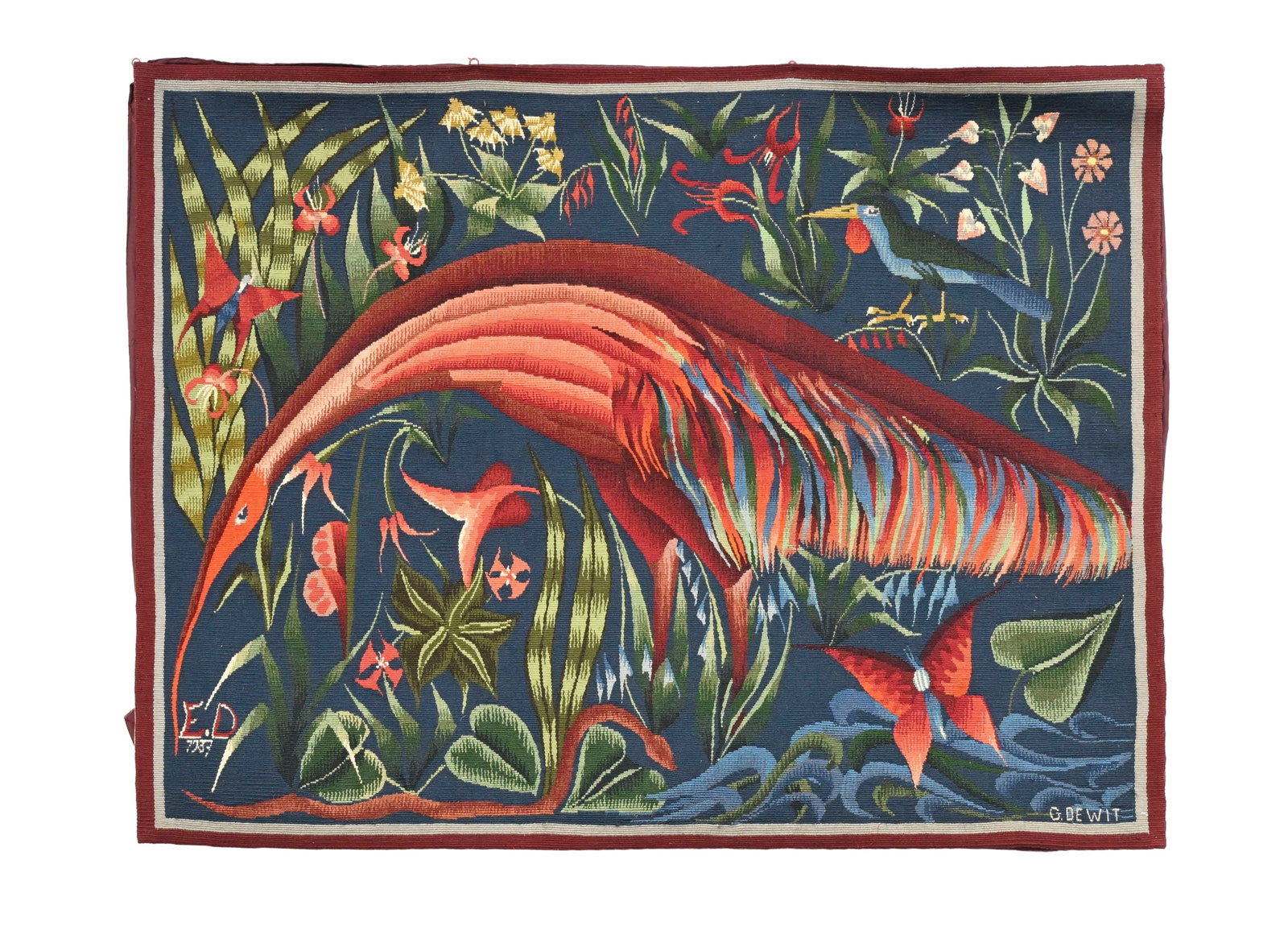 Le fourmilier, tapisserie en laine polychrome d'après un carton d'Edmond Dubrunfaut (1920-2007) (1 of 1)